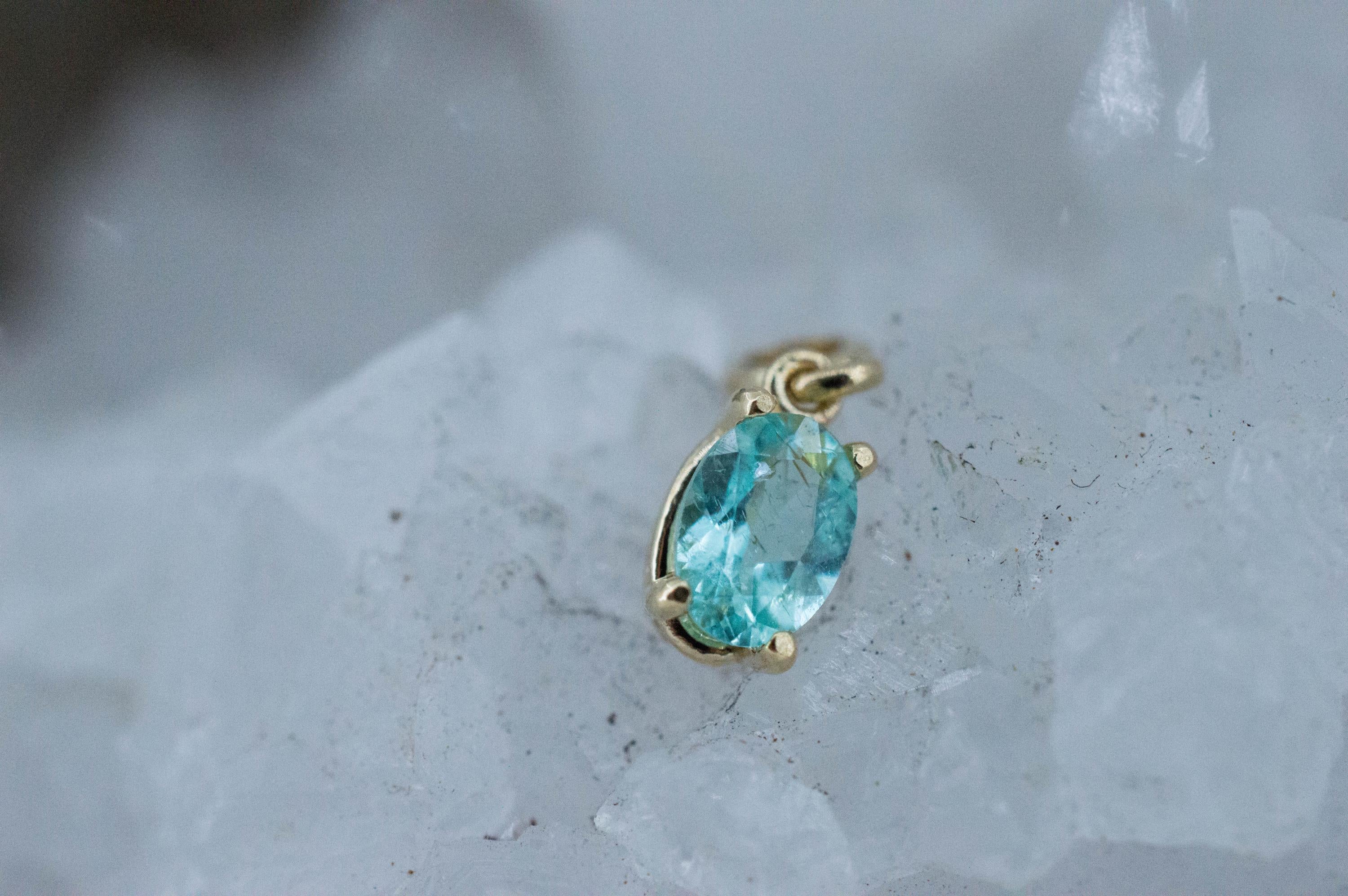 Paraiba Tourmaline Pendant; Natural Brazilian Tourmaline; 0.375cts - Mark Oliver Gems