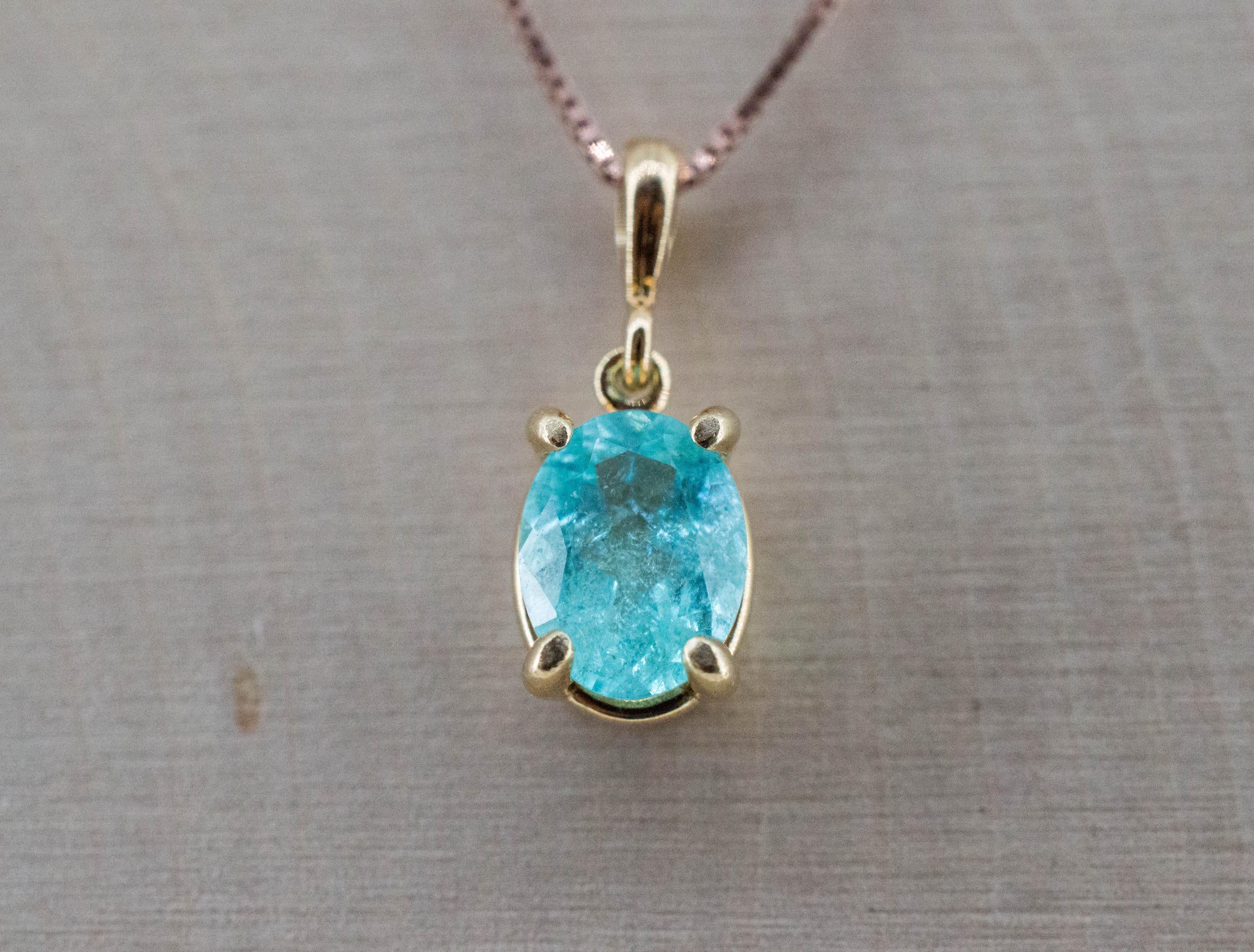 Paraiba Tourmaline Pendant; Natural Brazilian Tourmaline; 0.835cts - Mark Oliver Gems