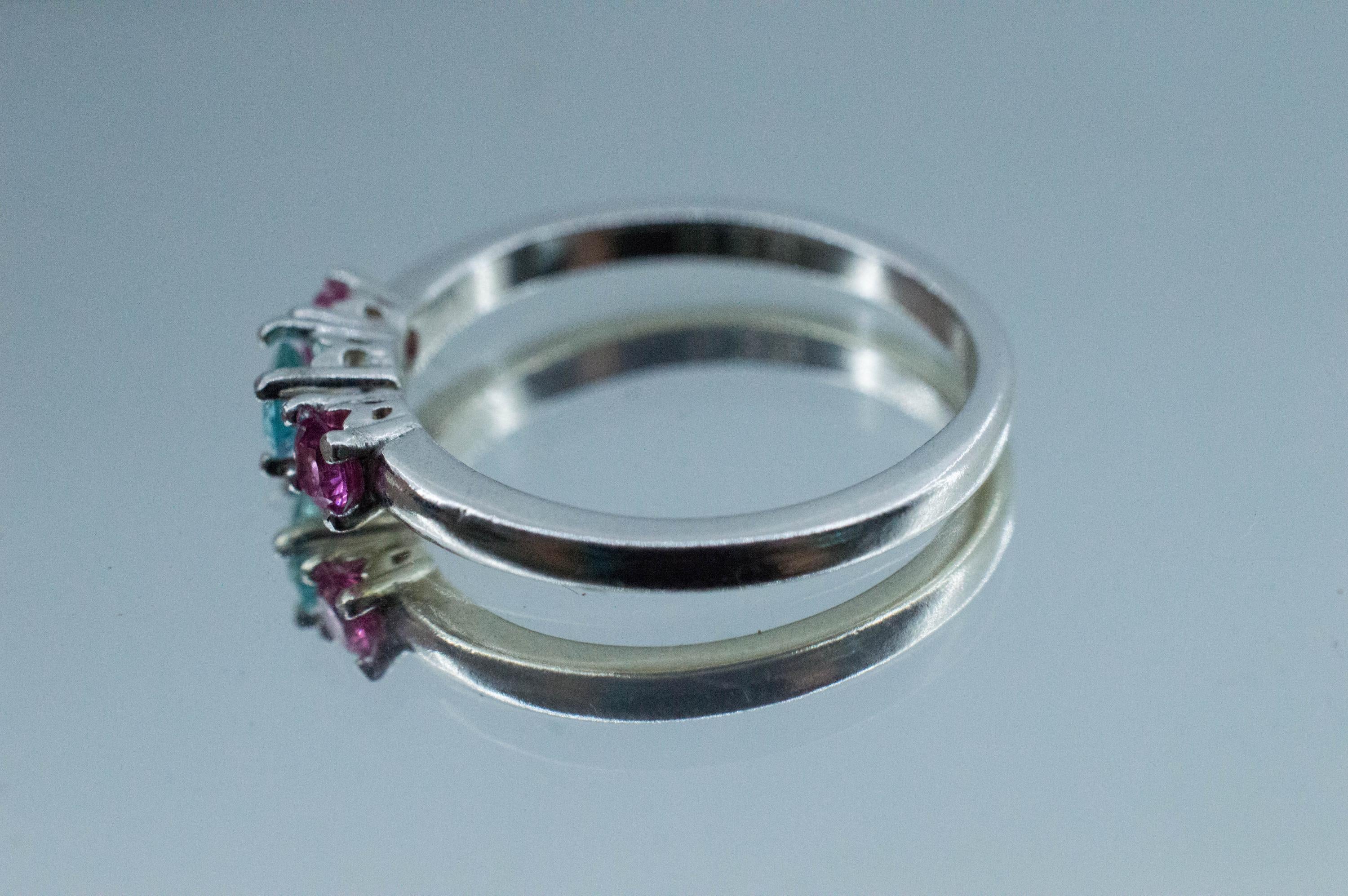 Paraiba Tourmaline and Spinel Ring; Natural Brazilian Tourmaline and Tanzania Spinel - Mark Oliver Gems