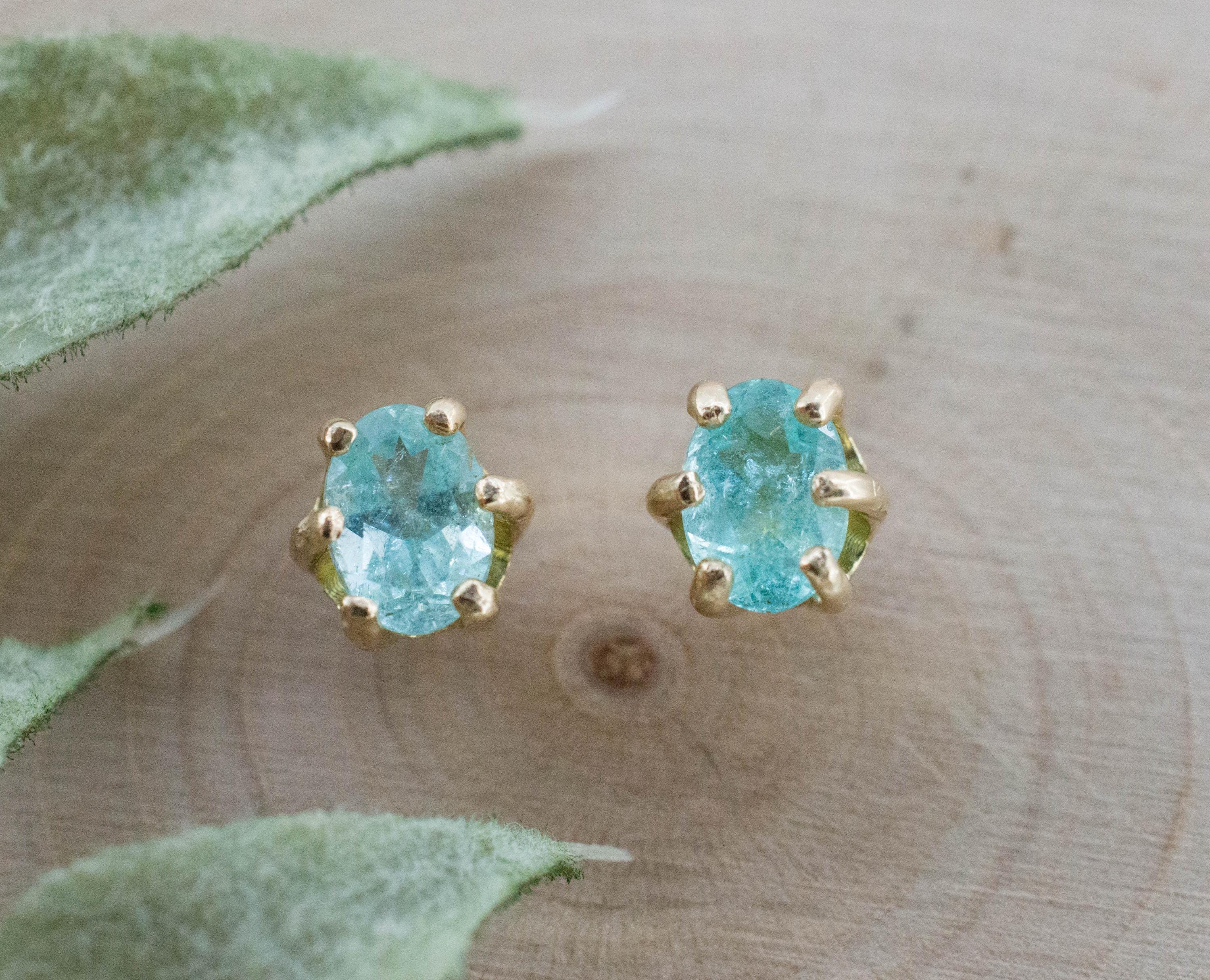 Paraiba Tourmaline Earrings; Natural Brazilian Tourmaline, 1.010cts - Mark Oliver Gems
