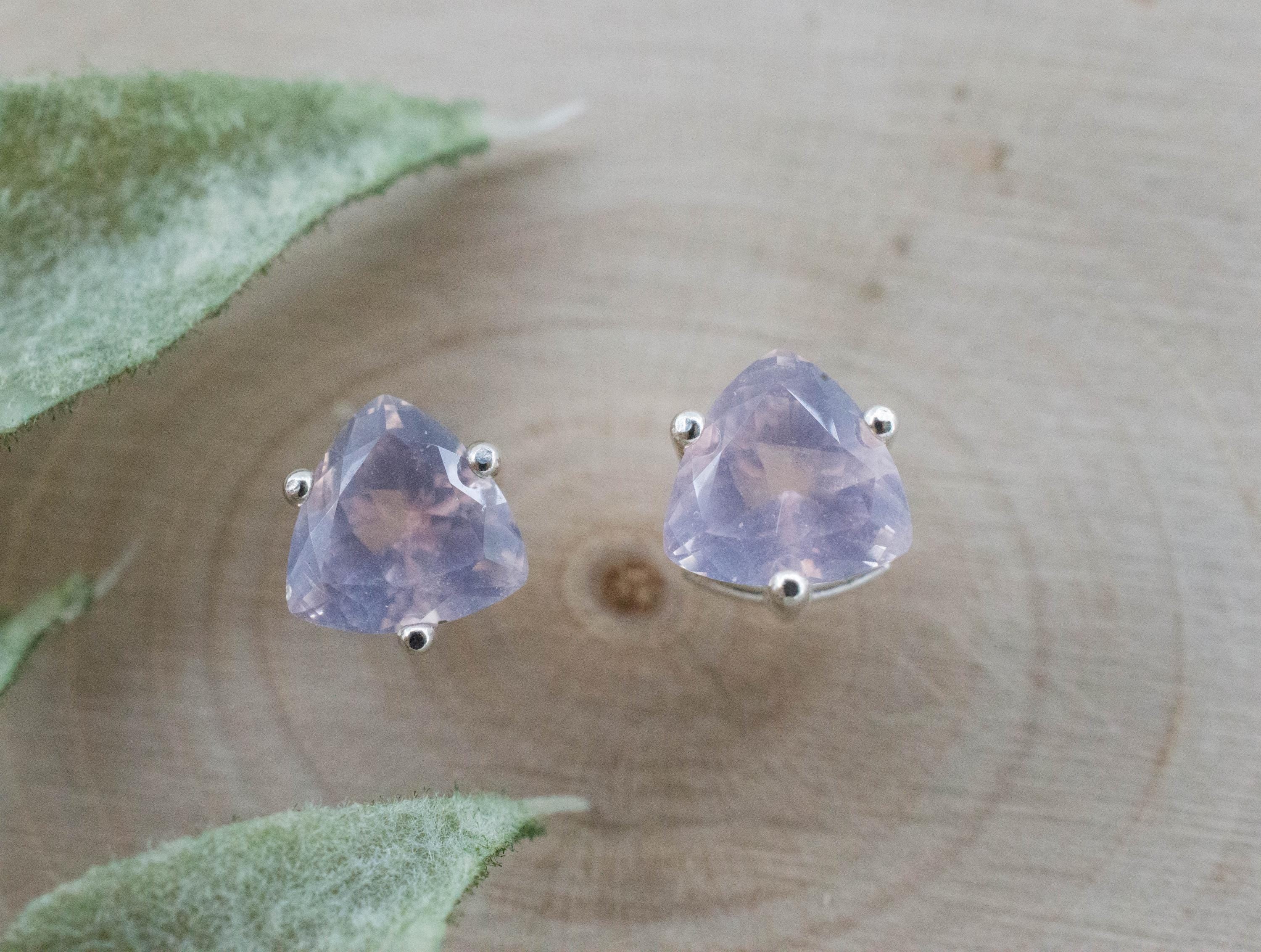 Rose Quartz Earrings; Natural Untreated Tanzania Rose Quartz; 1.480cts - Mark Oliver Gems