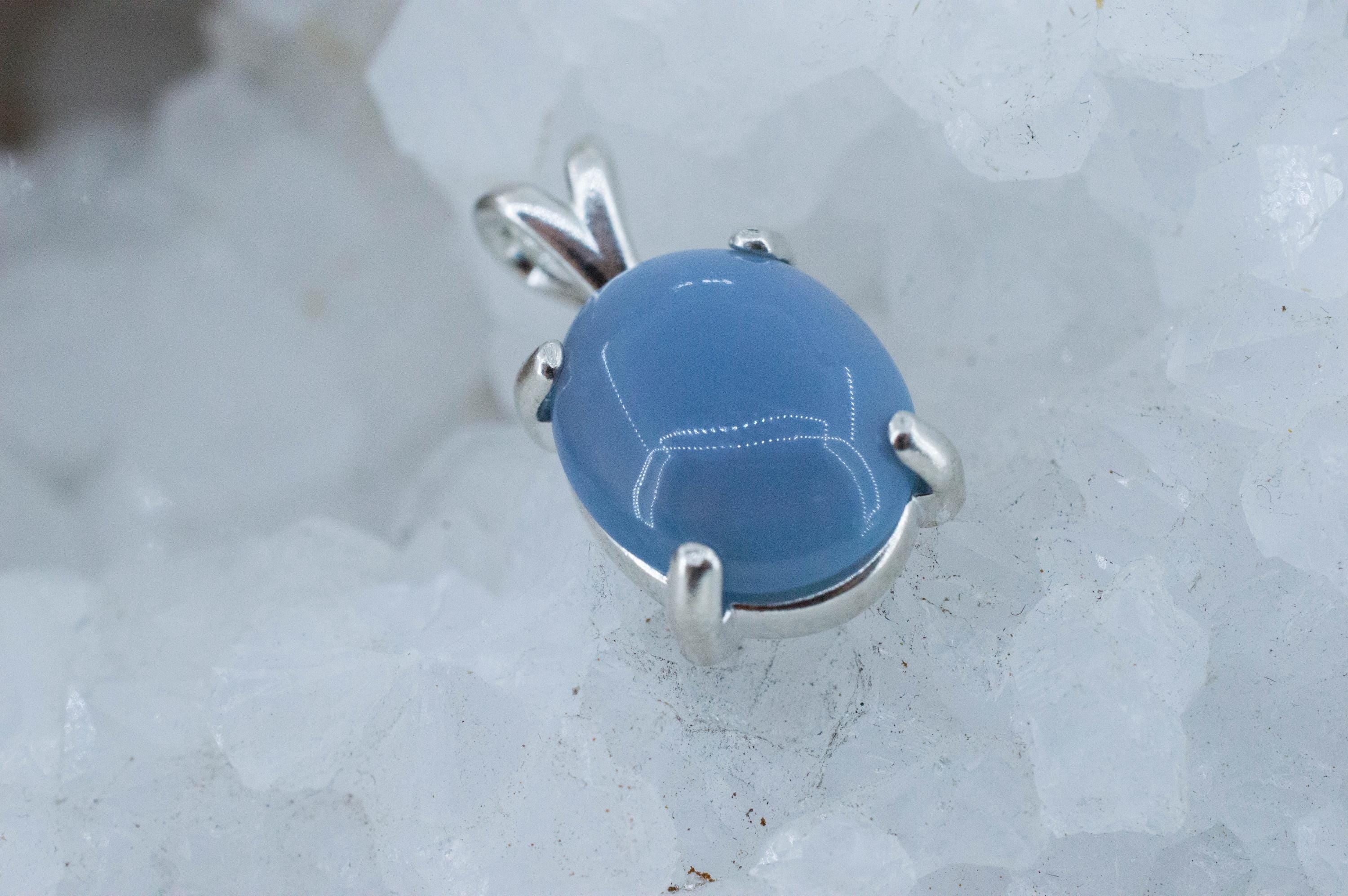 Blue Opal Pendant; Natural Untreated Oregon Owyhee Opal; 5.320cts