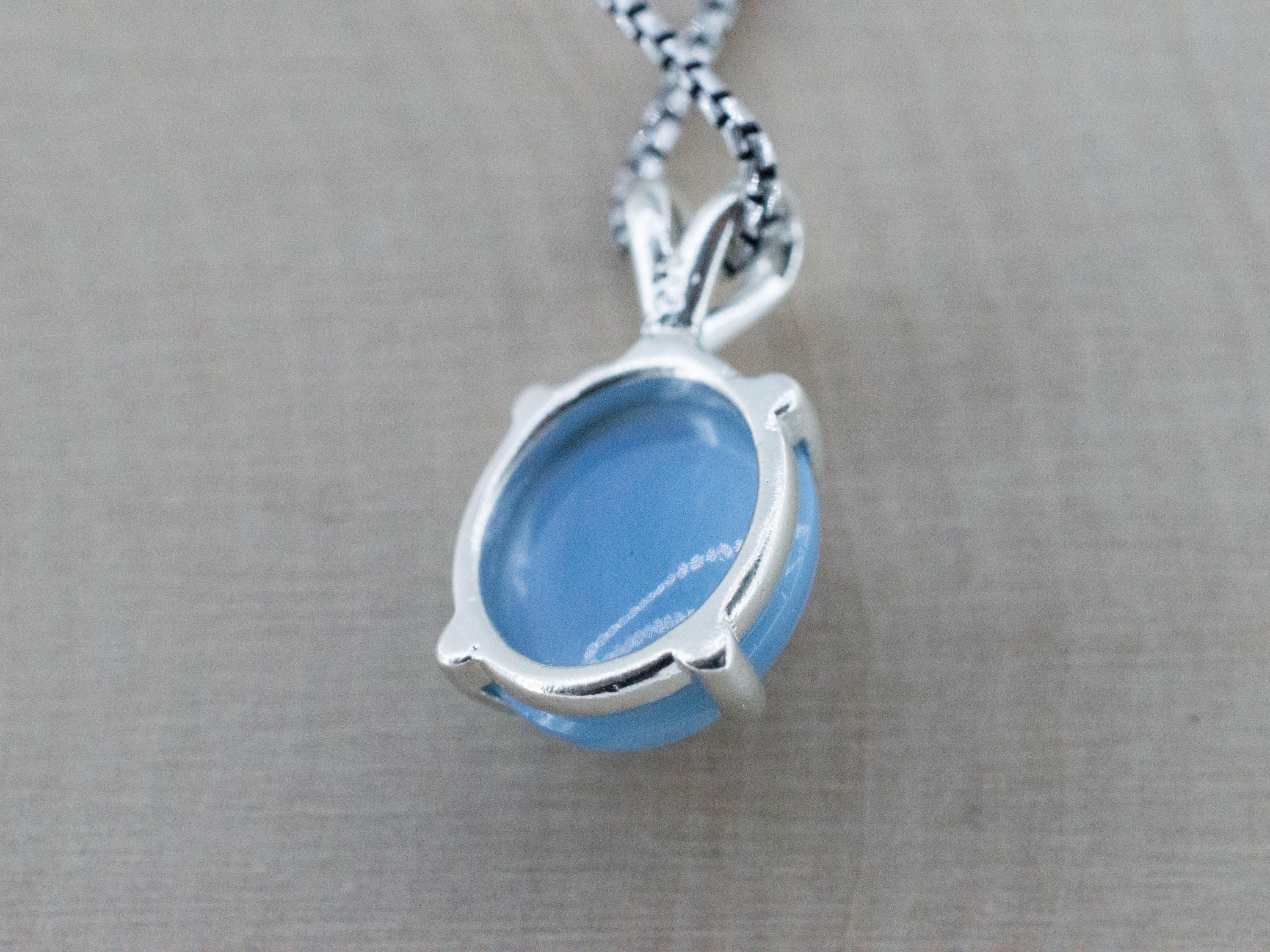 Blue Opal Pendant; Natural Untreated Oregon Owyhee Opal; 5.410cts