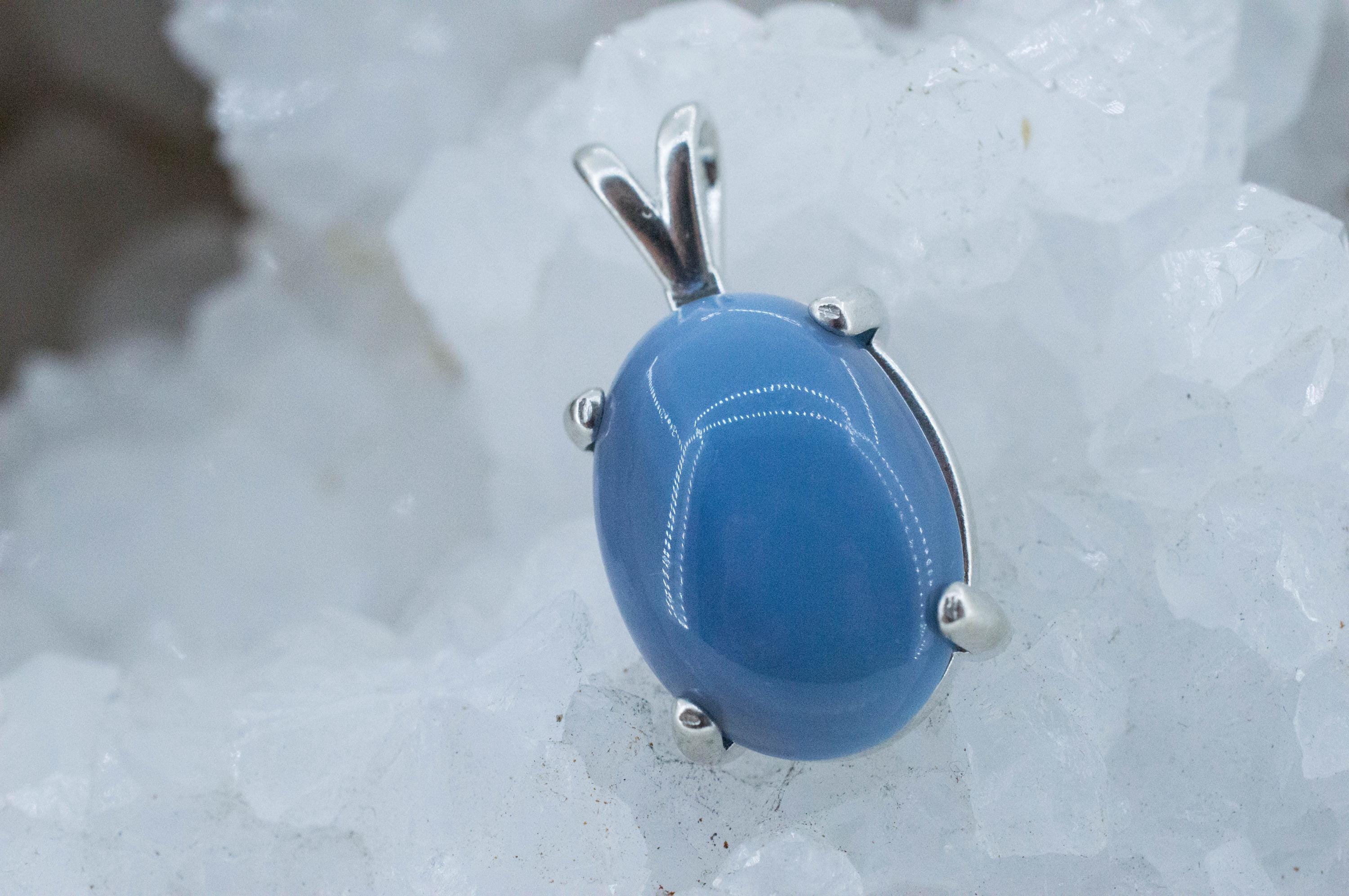 Blue Opal Pendant; Natural Untreated Oregon Owyhee Opal; 10.155cts