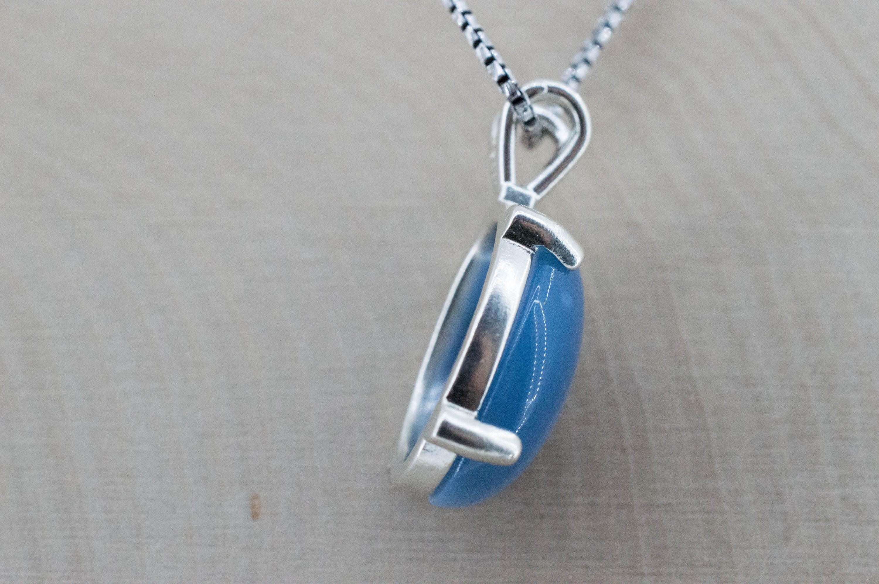 Blue Opal Pendant; Natural Untreated Oregon Owyhee Opal; 10.155cts