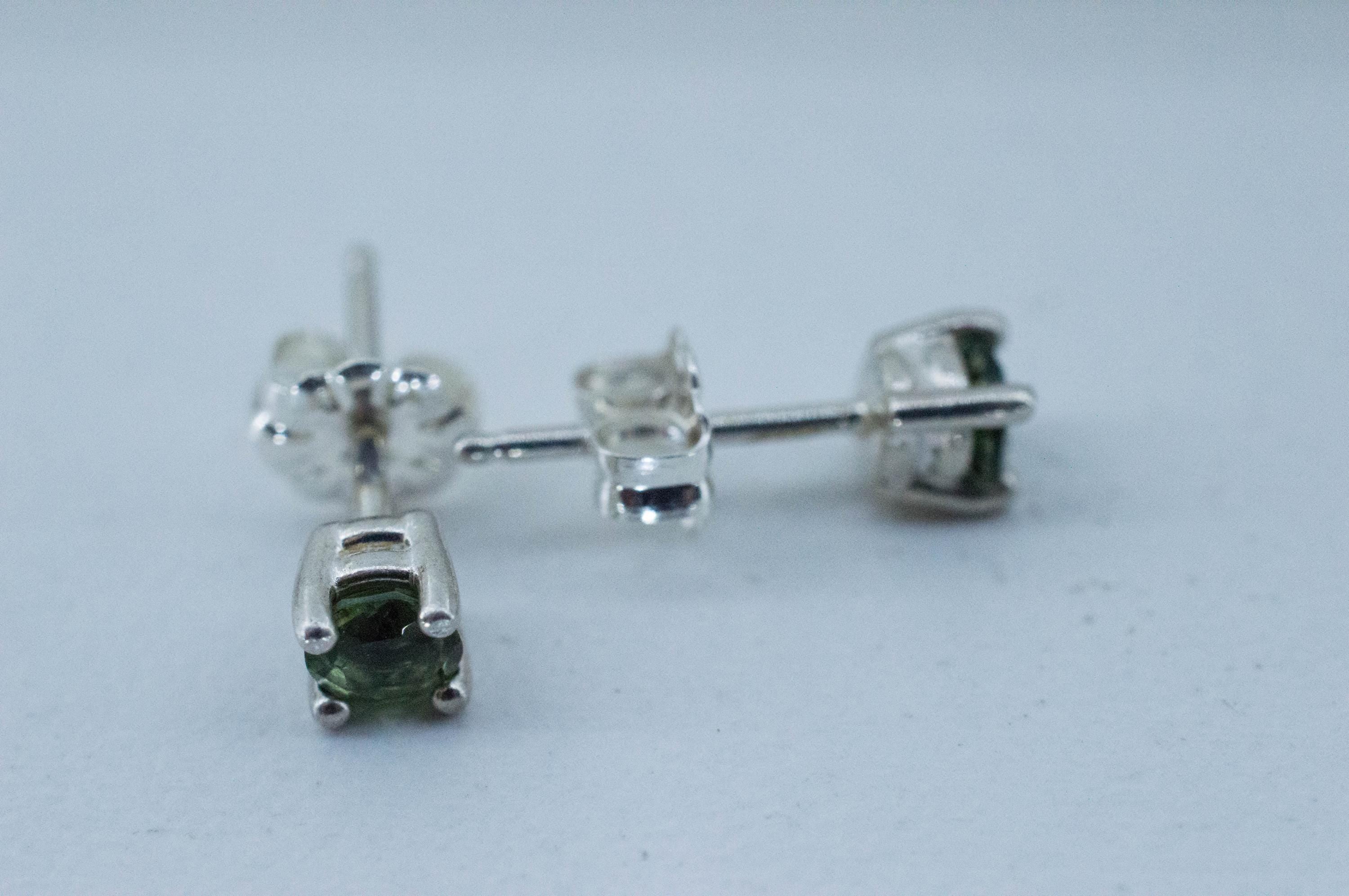 Moldavite Earrings; Natural Untreated Czech Republic Moldavite; 0.325cts