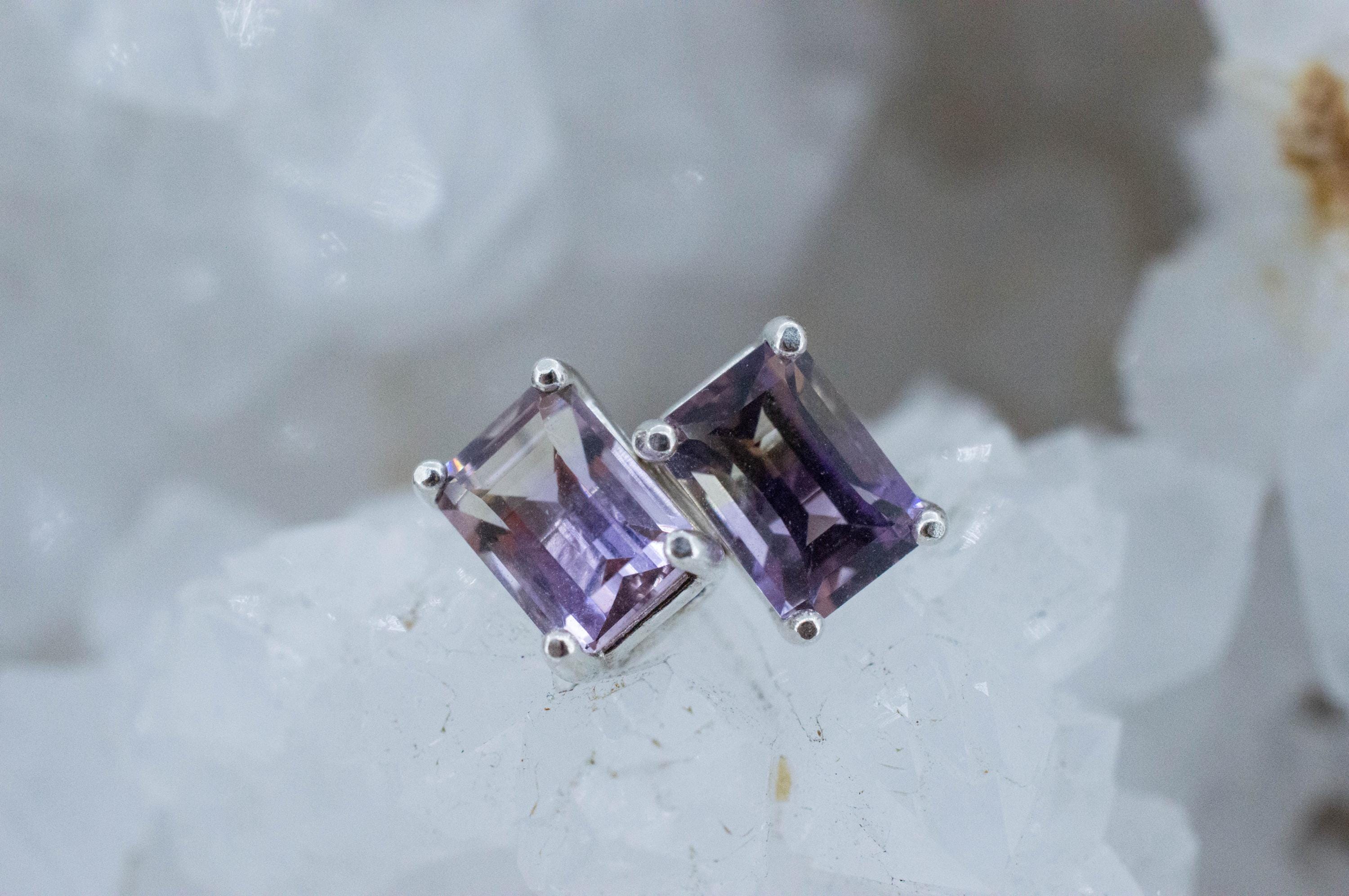 Ametrine Earrings; Natural Untreated Bolivia Ametrine; 1.975cts