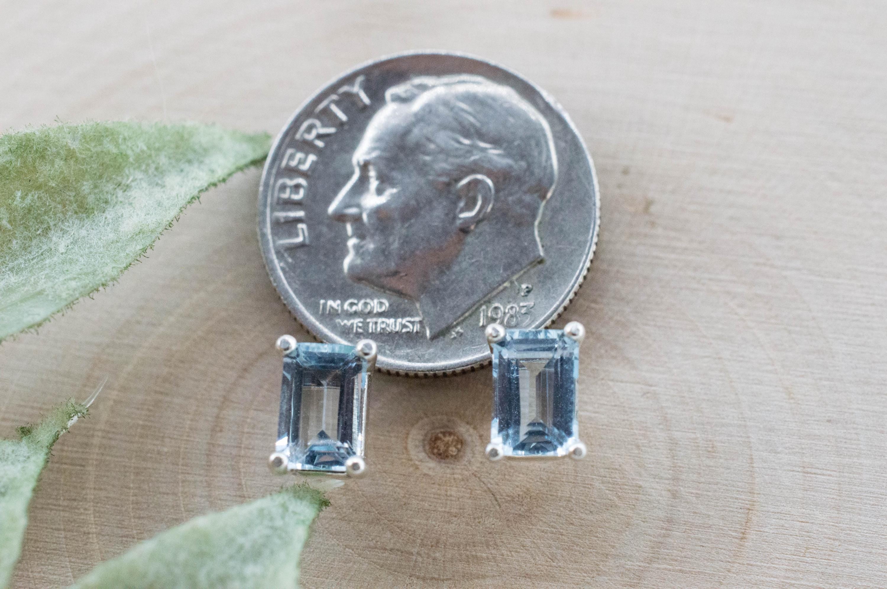 Aquamarine Earrings; Natural Untreated Brazil Aquamarine; 1.200cts