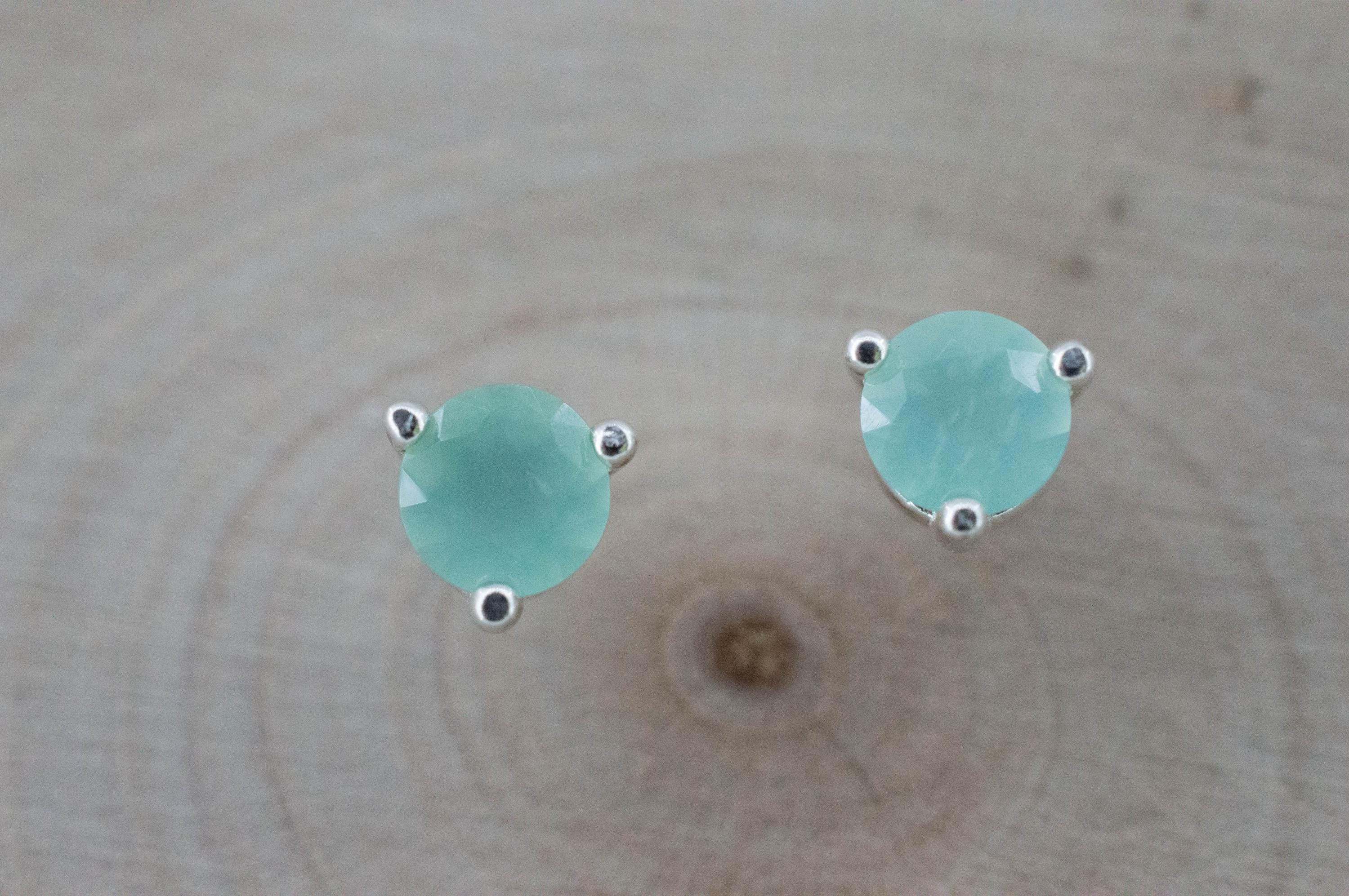 Chrysoprase Earrings, Natural Untreated Australian Chrysoprase; 0.450cts - Mark Oliver Gems