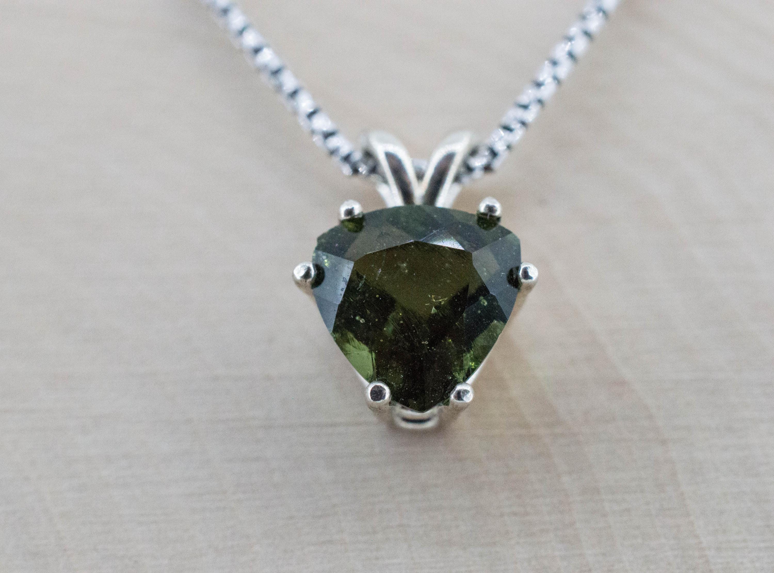 Moldavite Pendant; Natural Untreated Czech Republic Moldavite; 2.420cts