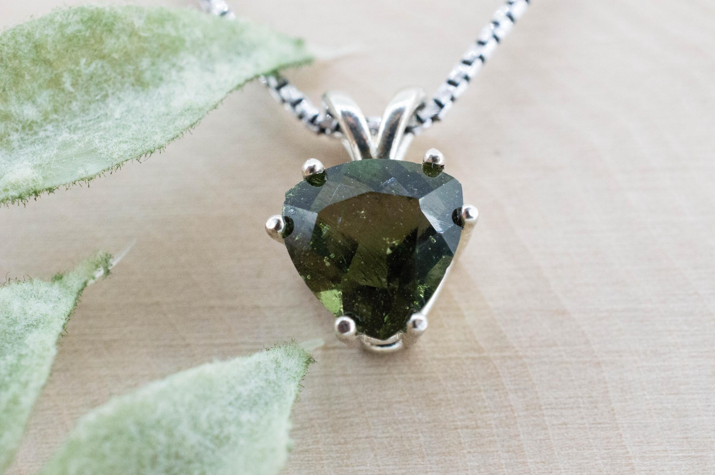 Moldavite Pendant; Natural Untreated Czech Republic Moldavite; 2.420cts