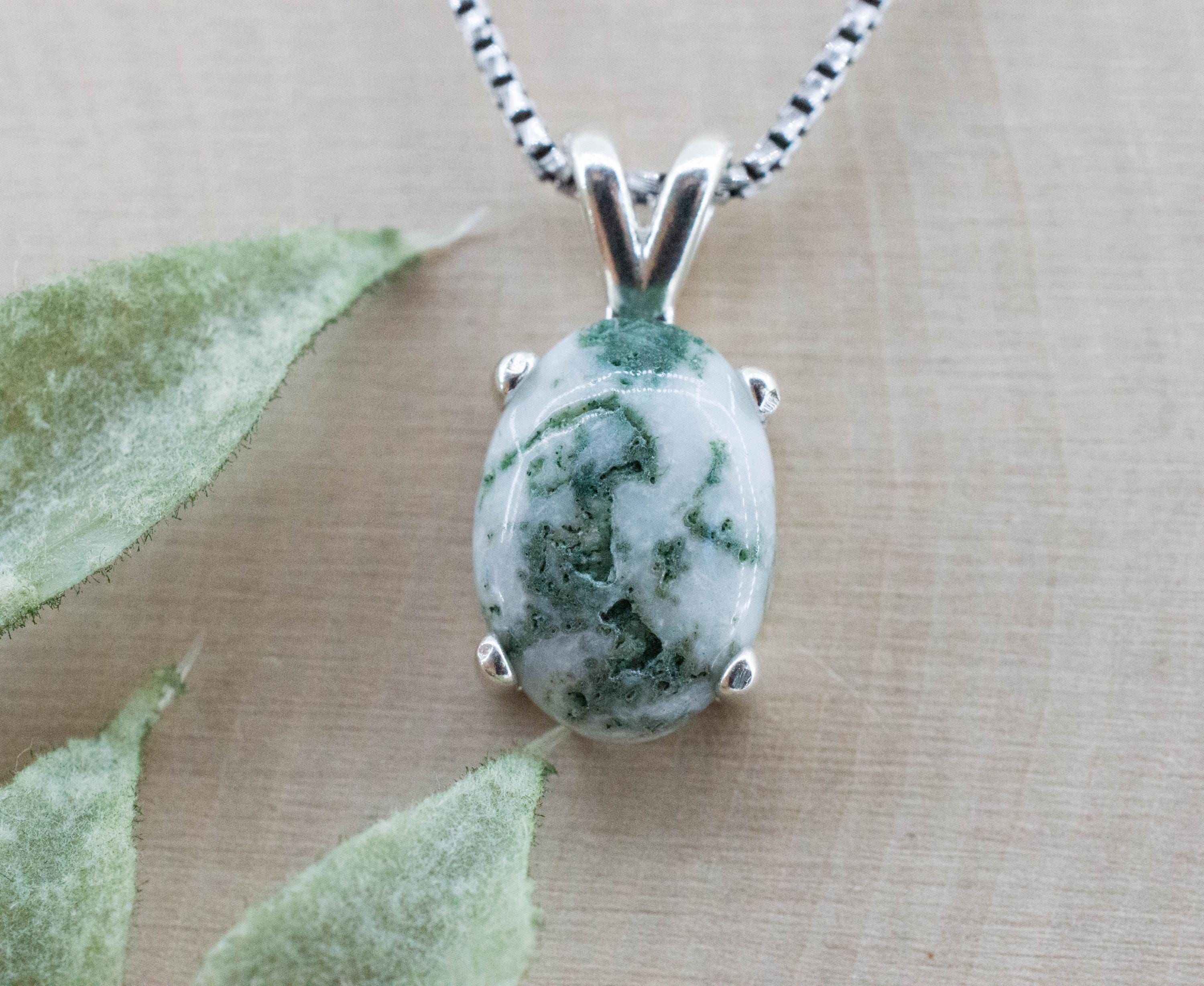 Tree Agate Pendant, Natural Untreated Brazil Dendritic Agate; 4.400cts