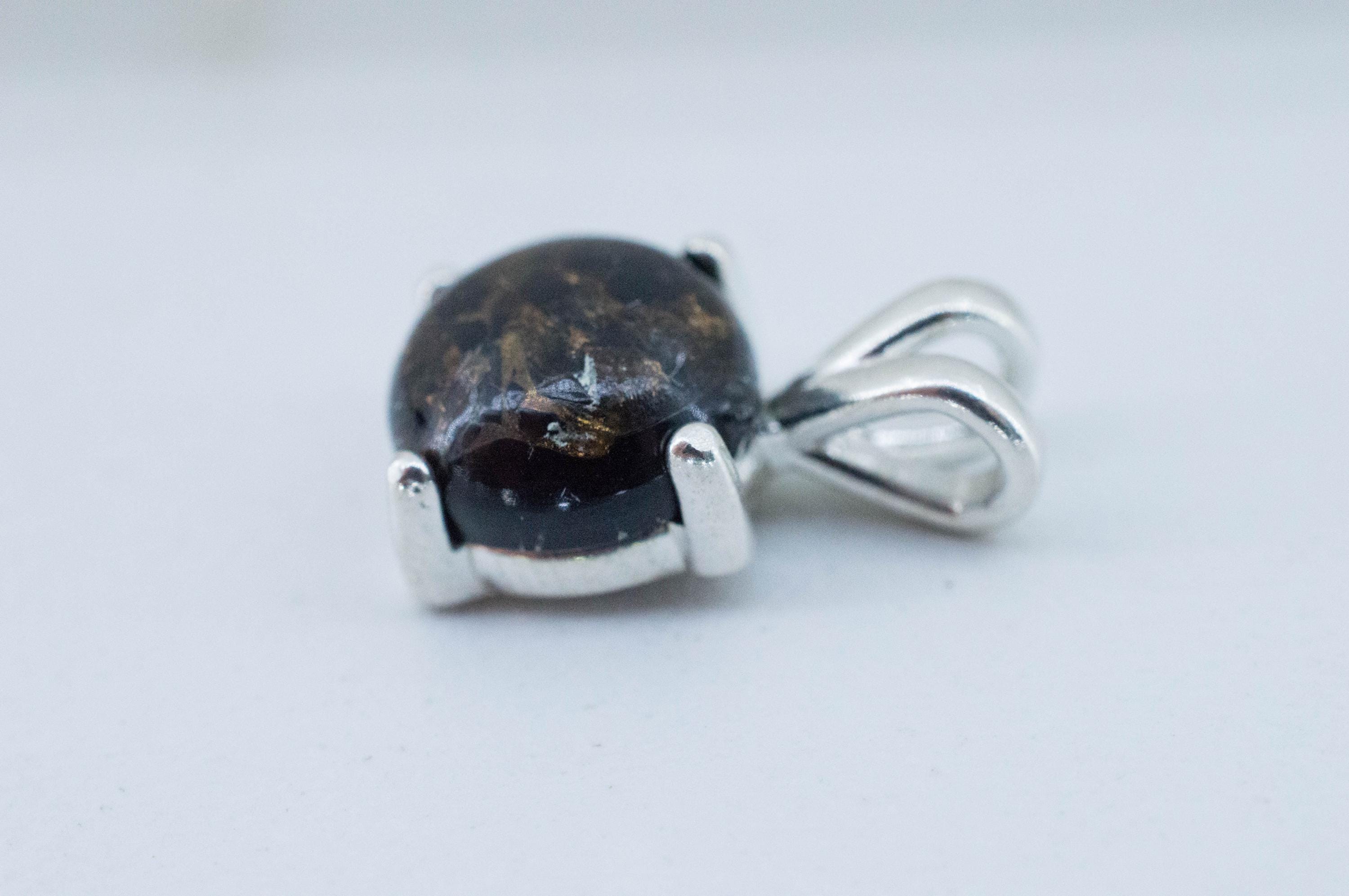 Copper Obsidian Pendant; Natural Untreated USA Obsidian; 3.375cts