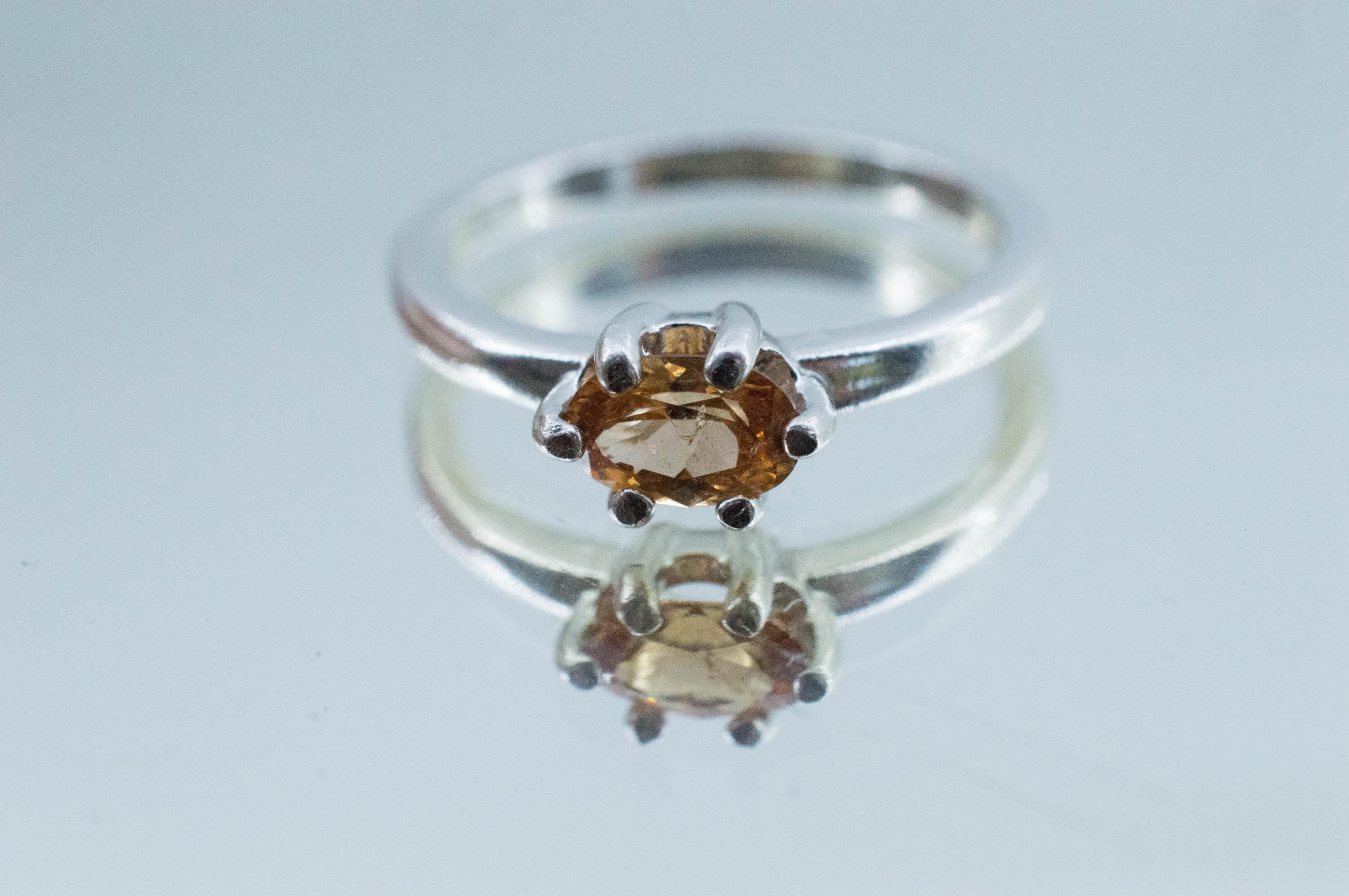 Hessonite Garnet Ring; Natural Untreated Canada Garnet; 0.640cts - Mark Oliver Gems