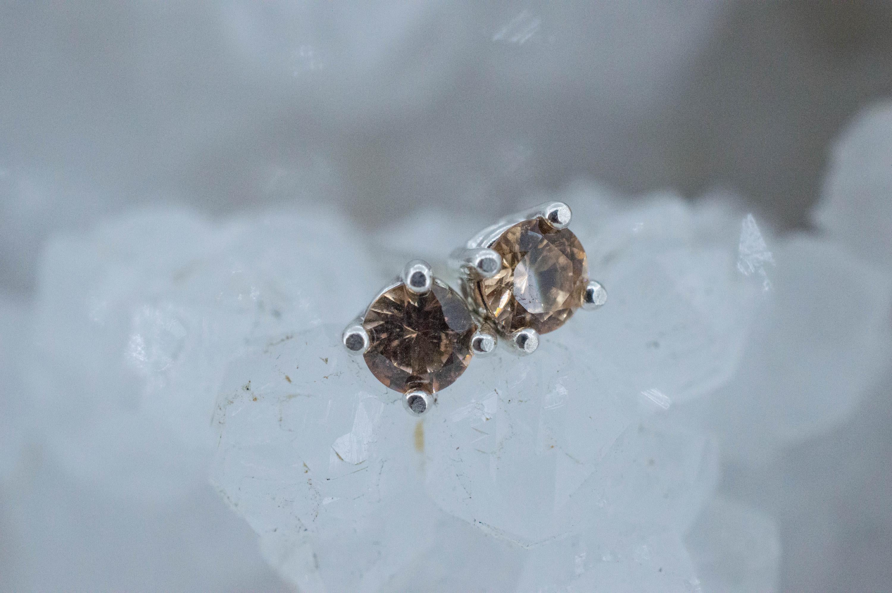 Hessonite Garnet Earrings; Natural Untreated Canada Garnet; 0540cts