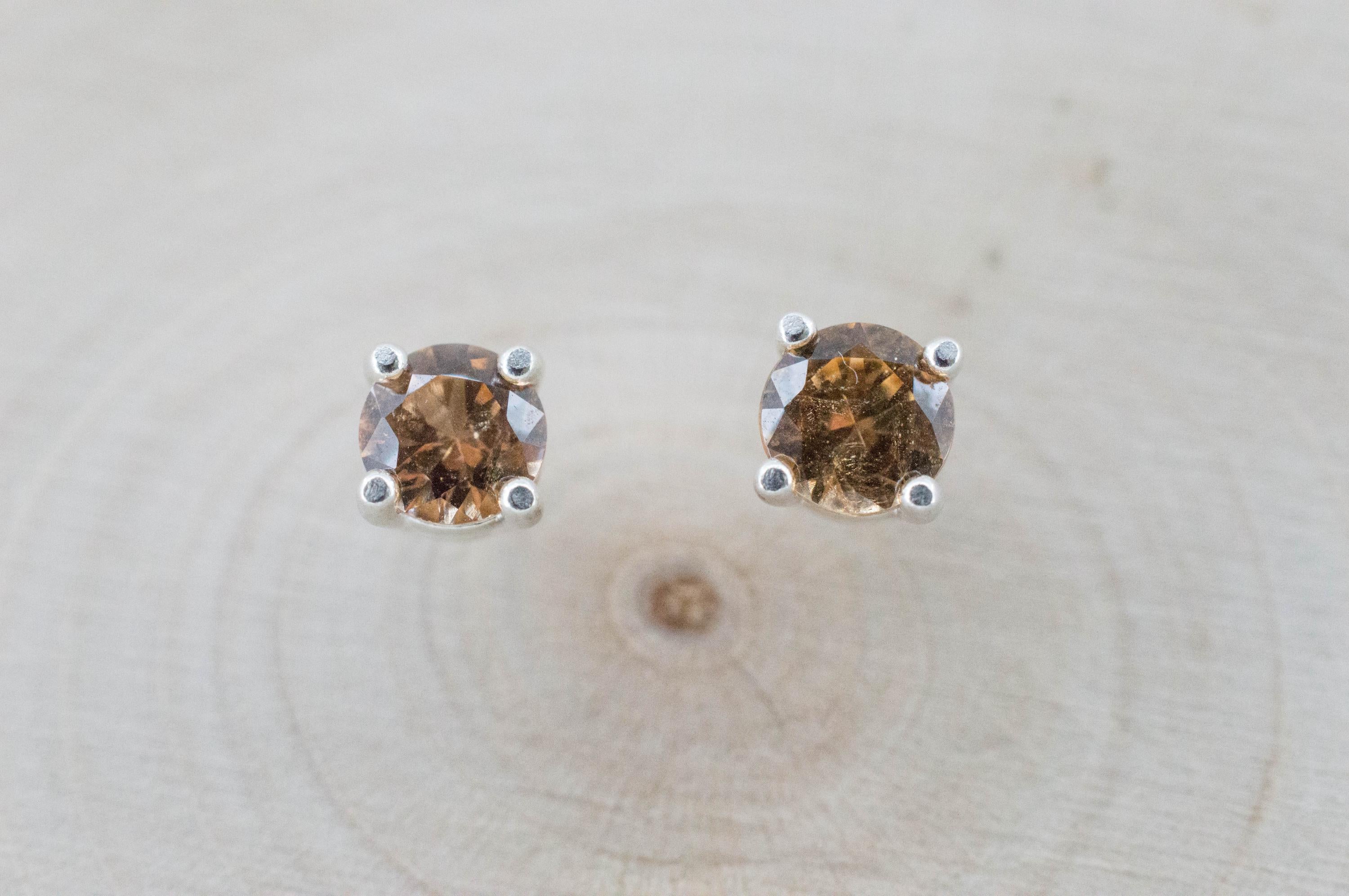 Hessonite Garnet Earrings; Natural Untreated Canada Garnet; 0.825cts