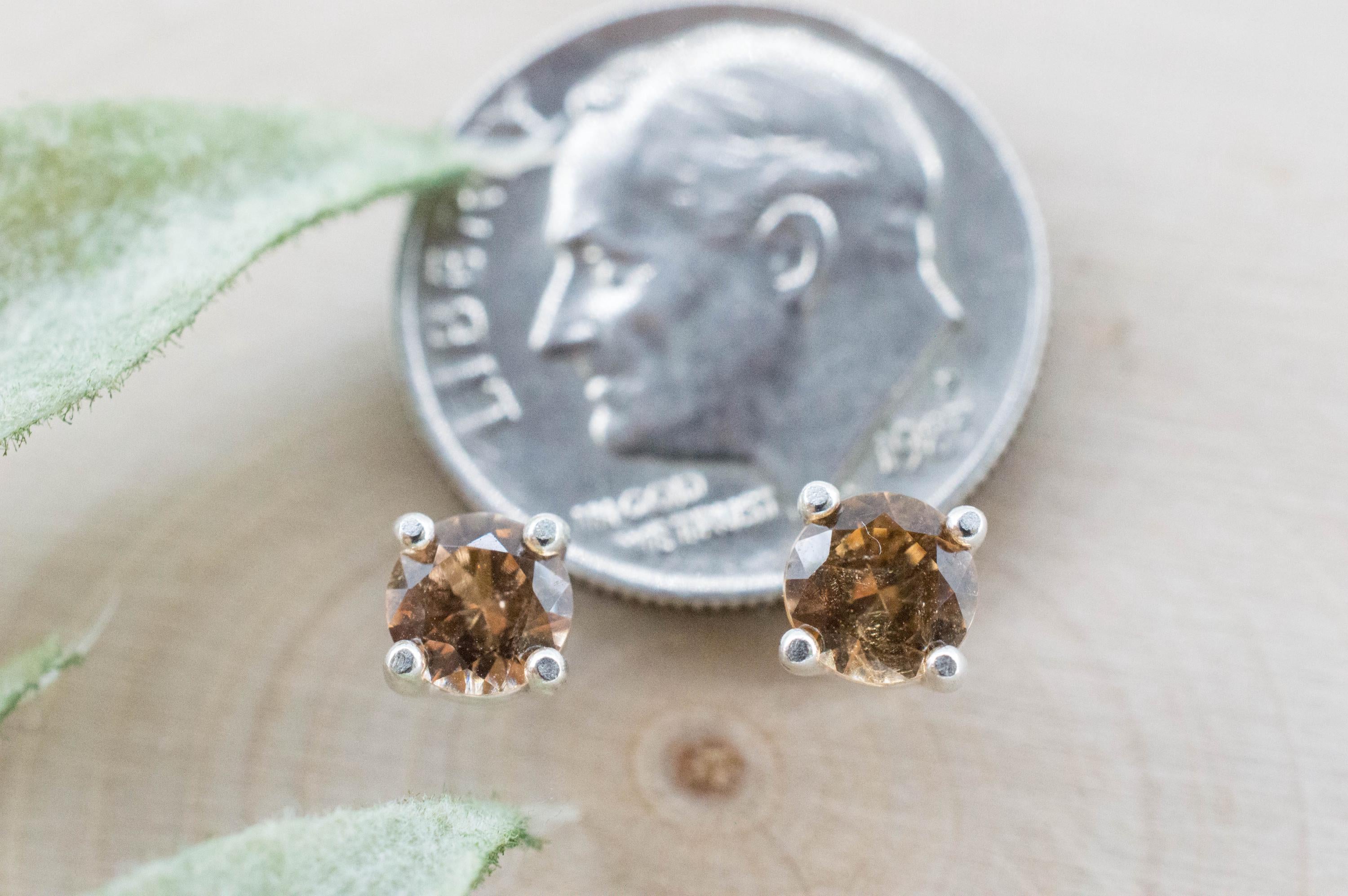 Hessonite Garnet Earrings; Natural Untreated Canada Garnet; 0.825cts