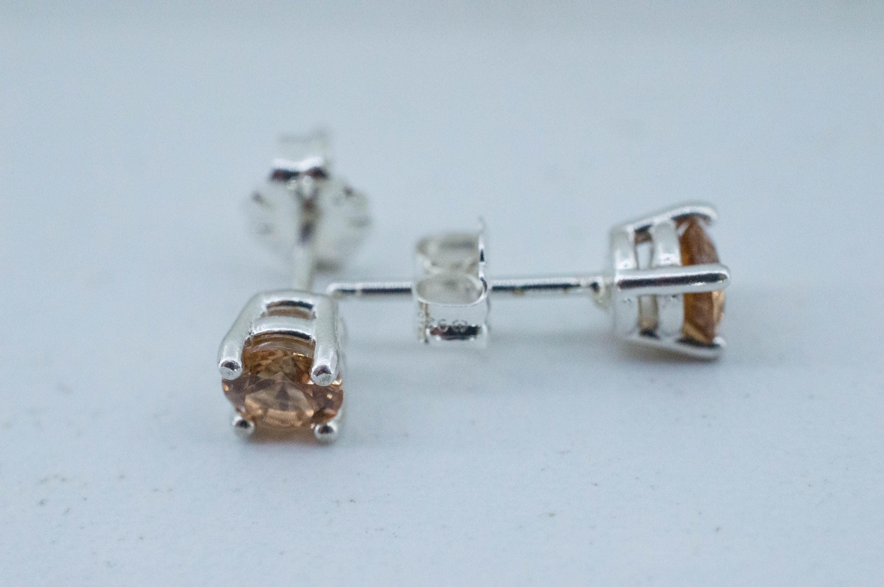 Hessonite Garnet Earrings; Natural Untreated Canada Garnet; 0.825cts
