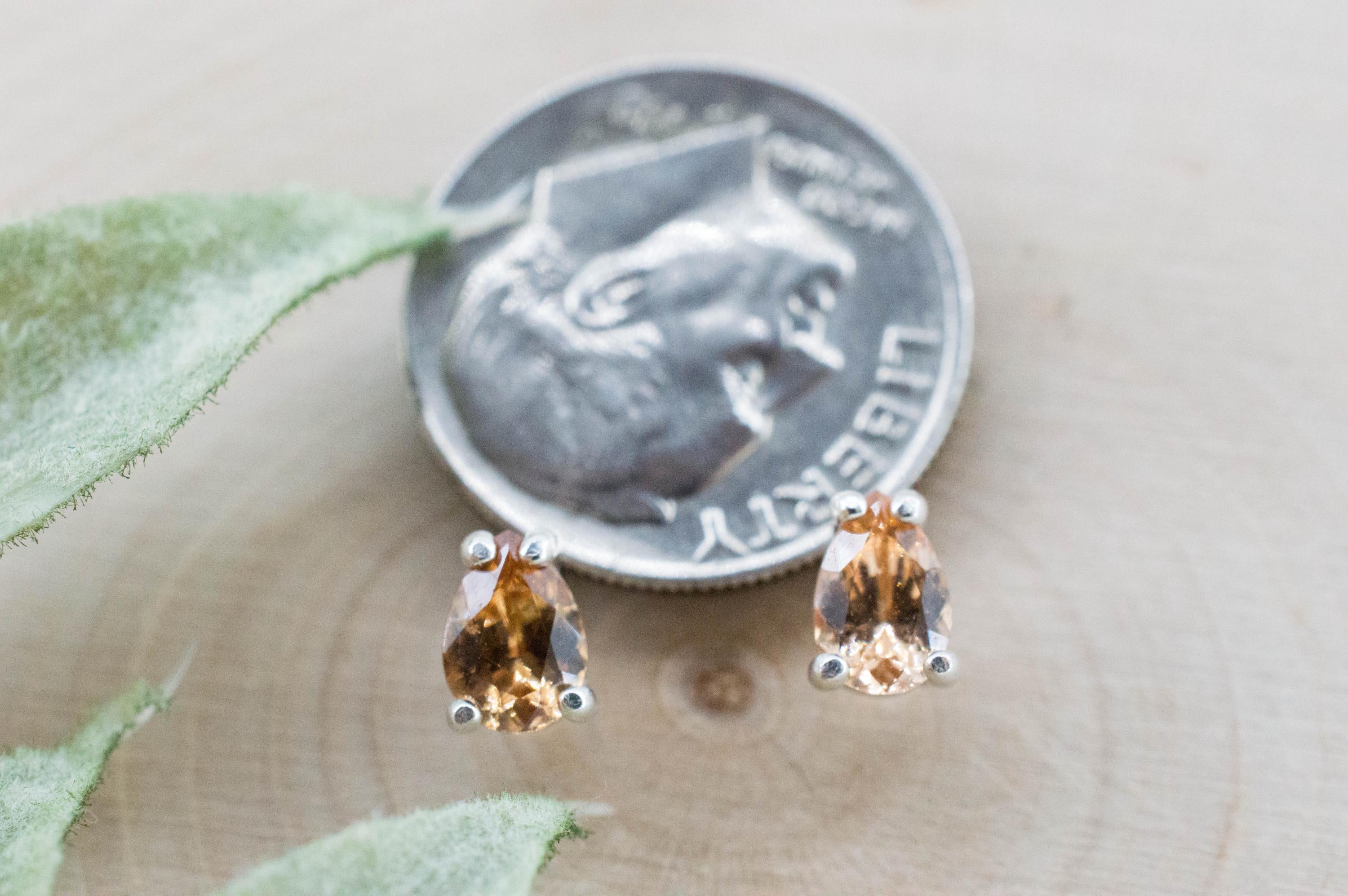 Hessonite Garnet Earrings; Natural Untreated Canada Garnet; 0.845cts