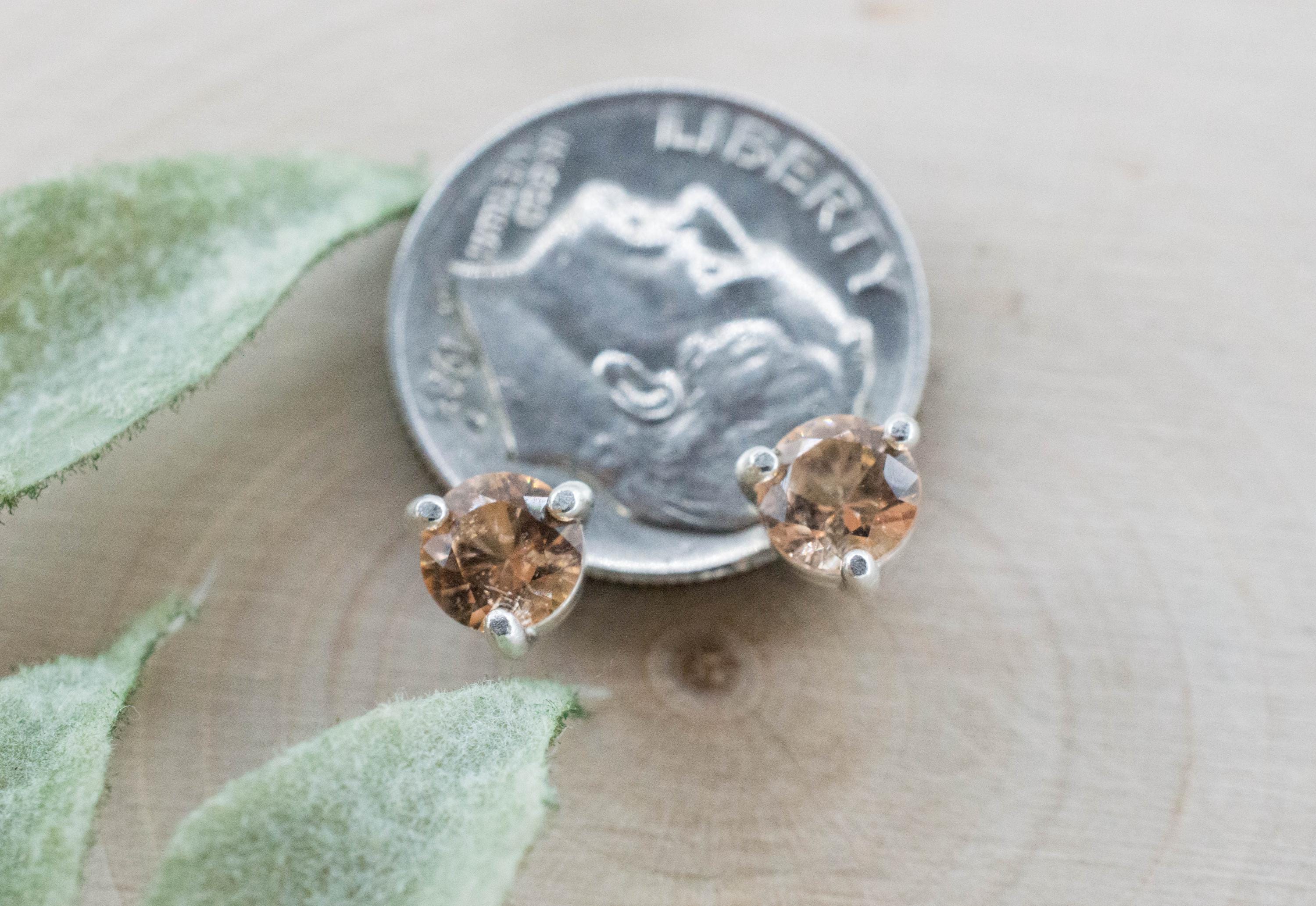 Hessonite Garnet Earrings; Natural Untreated Canada Garnet; 1.000cts