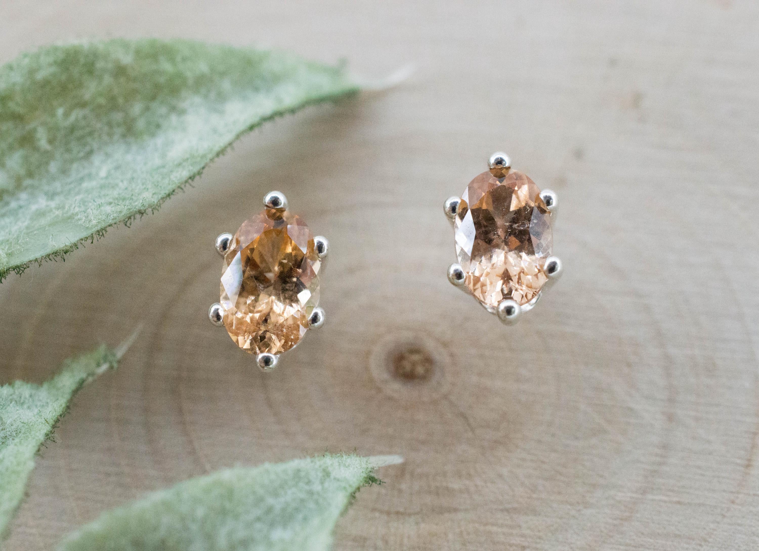 Hessonite Garnet Earrings; Natural Untreated Canada Garnet; 1.120cts