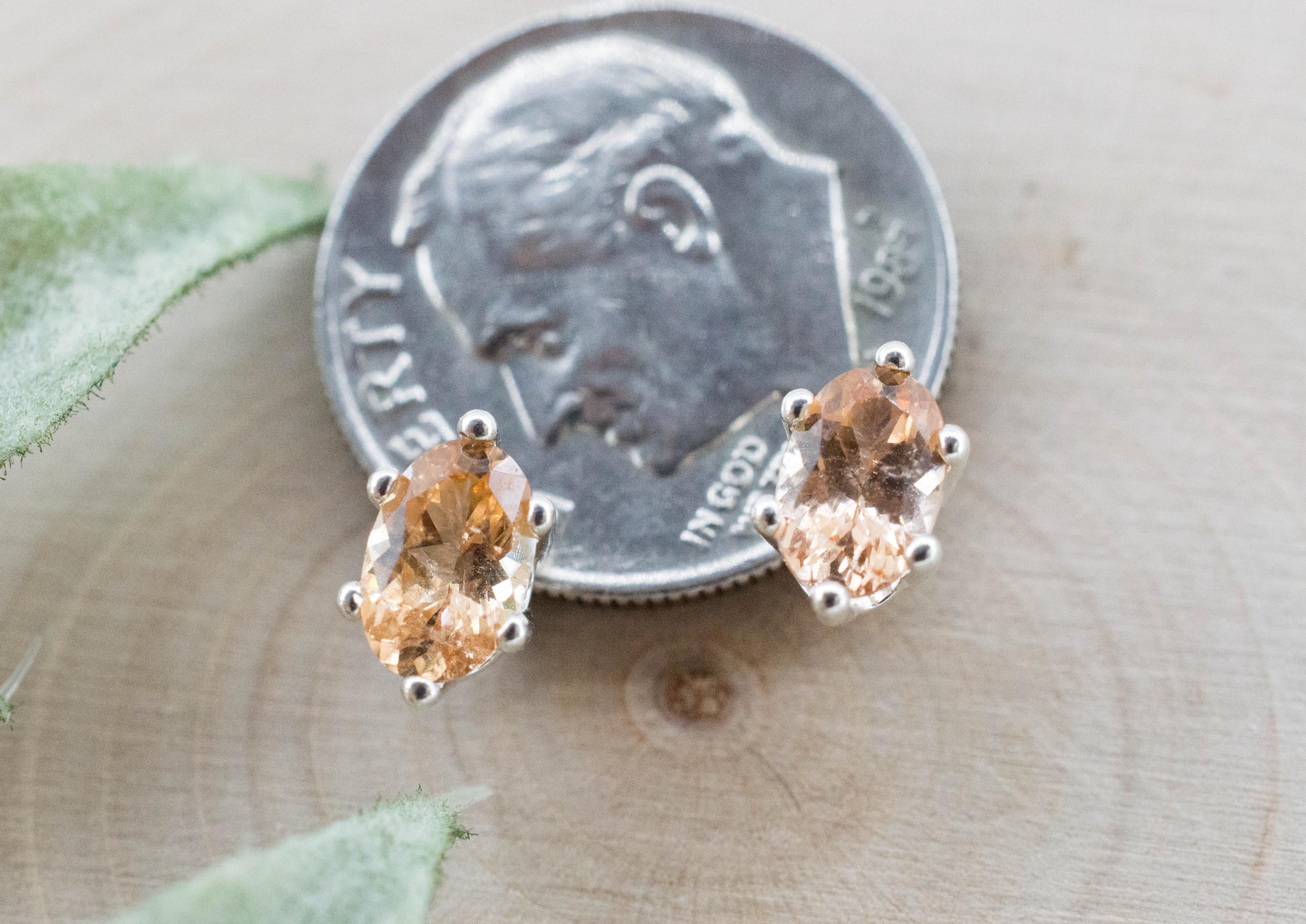 Hessonite Garnet Earrings; Natural Untreated Canada Garnet; 1.120cts