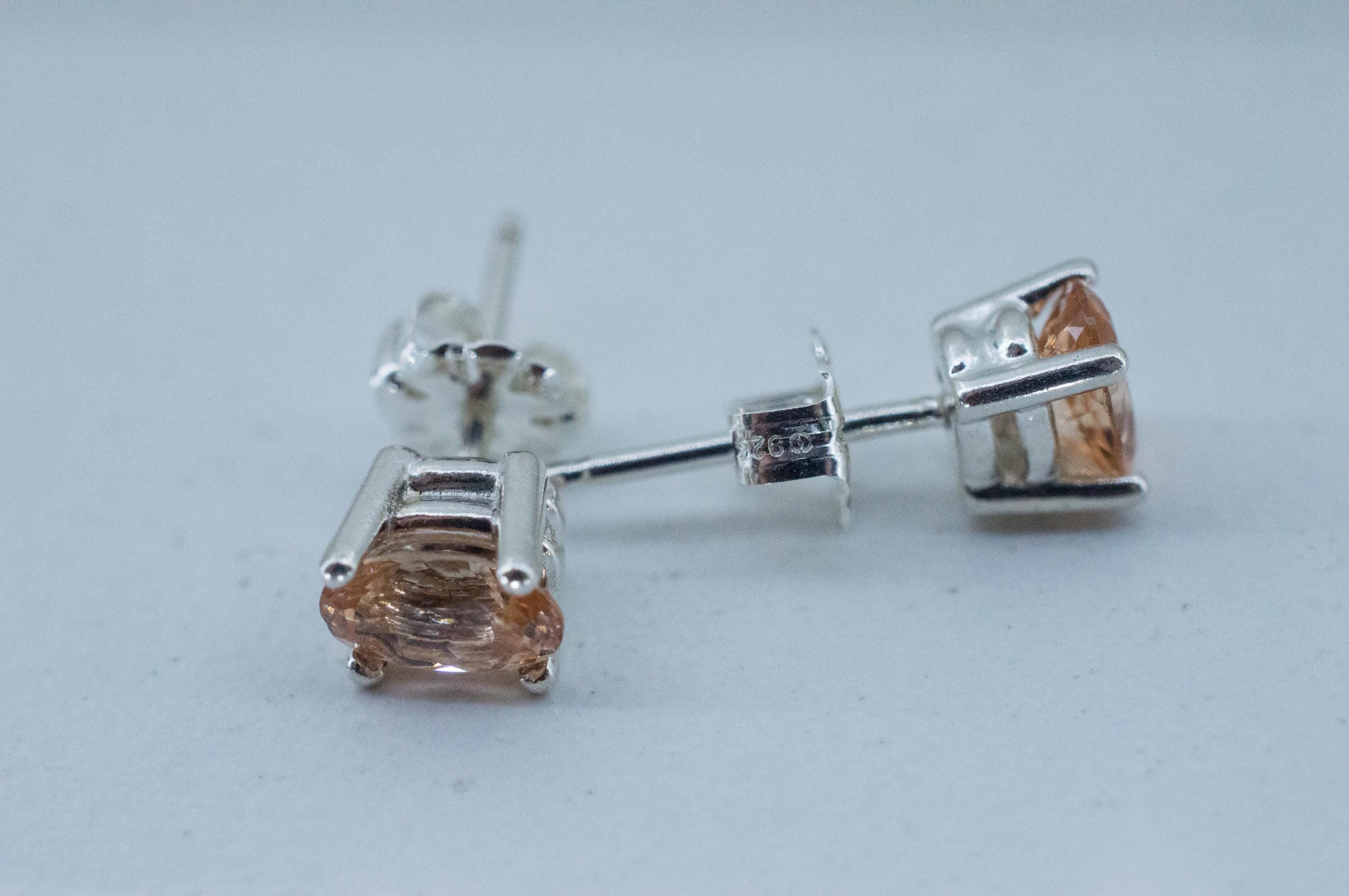 Hessonite Garnet Earrings; Natural Untreated Canada Garnet; 1.125cts