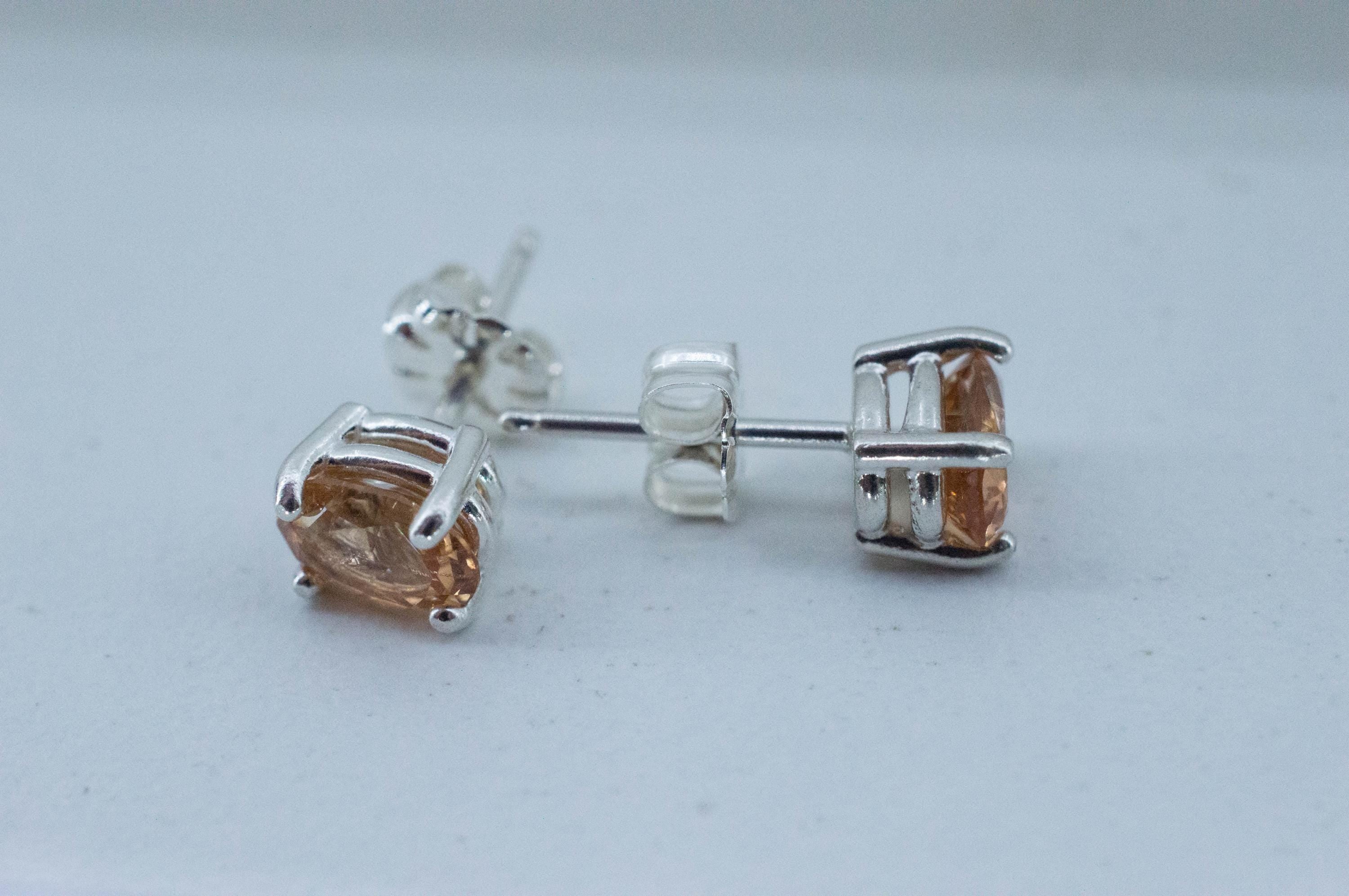 Hessonite Garnet Earrings; Natural Untreated Canada Garnet; 1.575cts