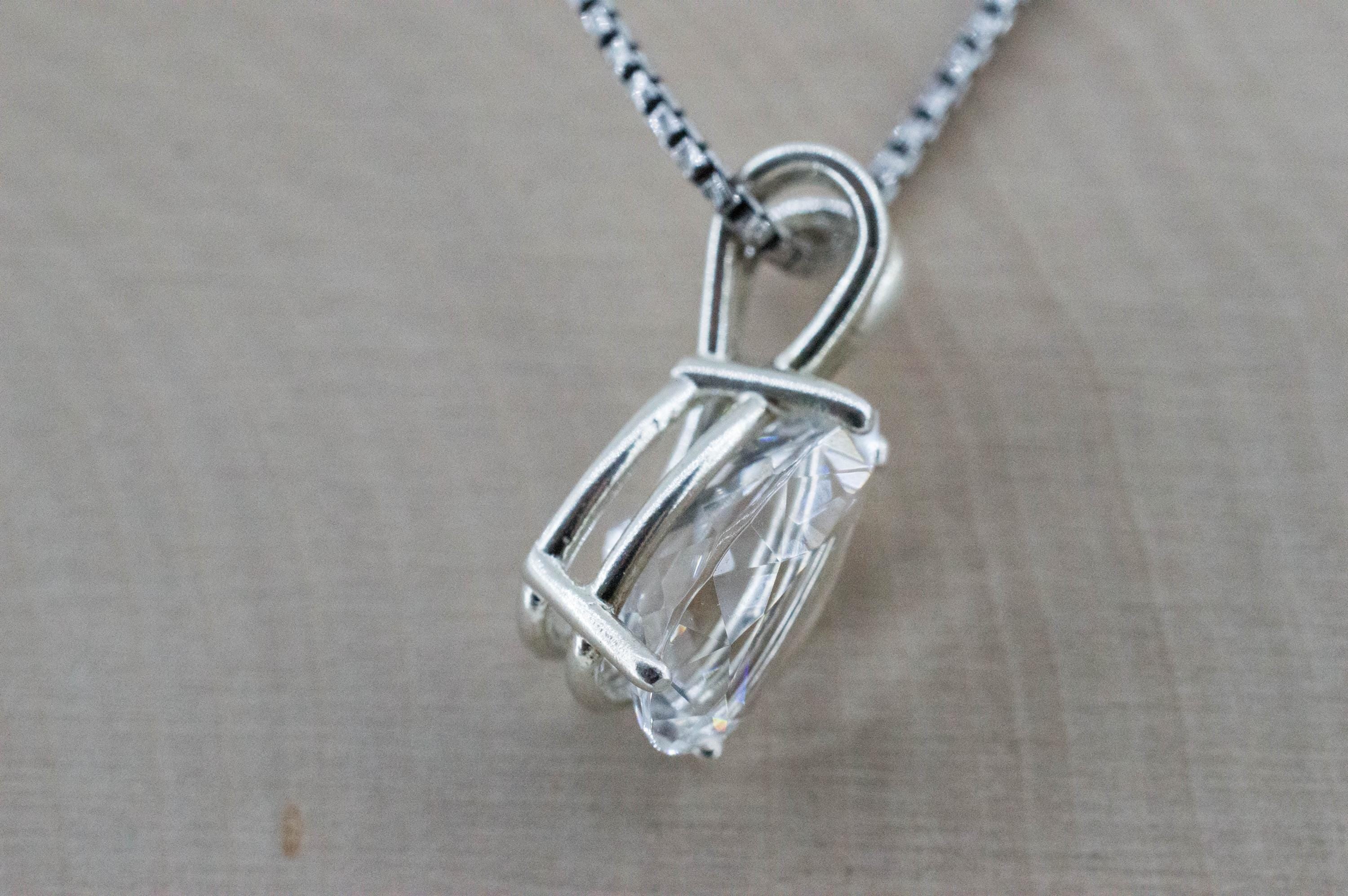 Topaz Pendant; Natural Untreated Brazil Silver Topaz; 3.950cts