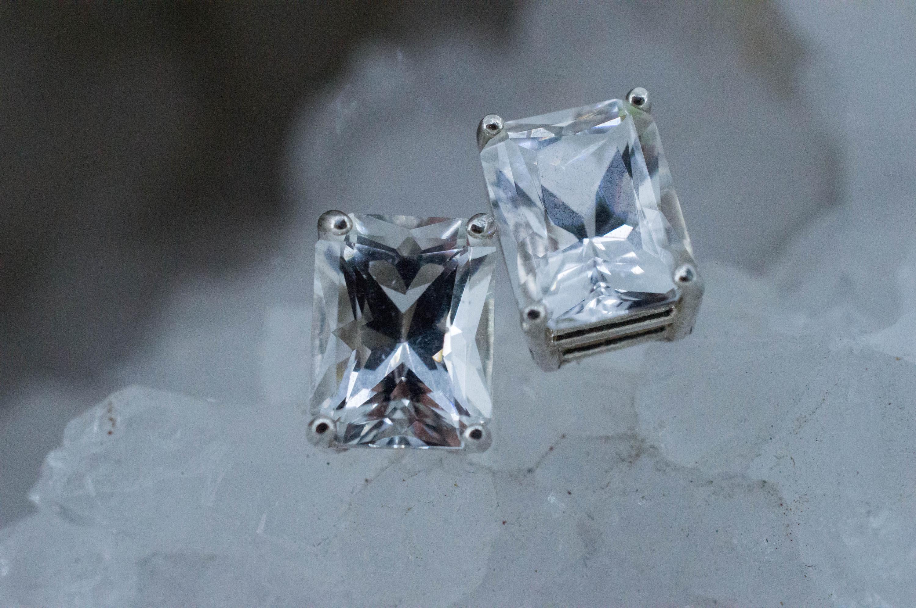 Topaz Earrings; Natural Untreated Brazil Topaz; 5.900cts