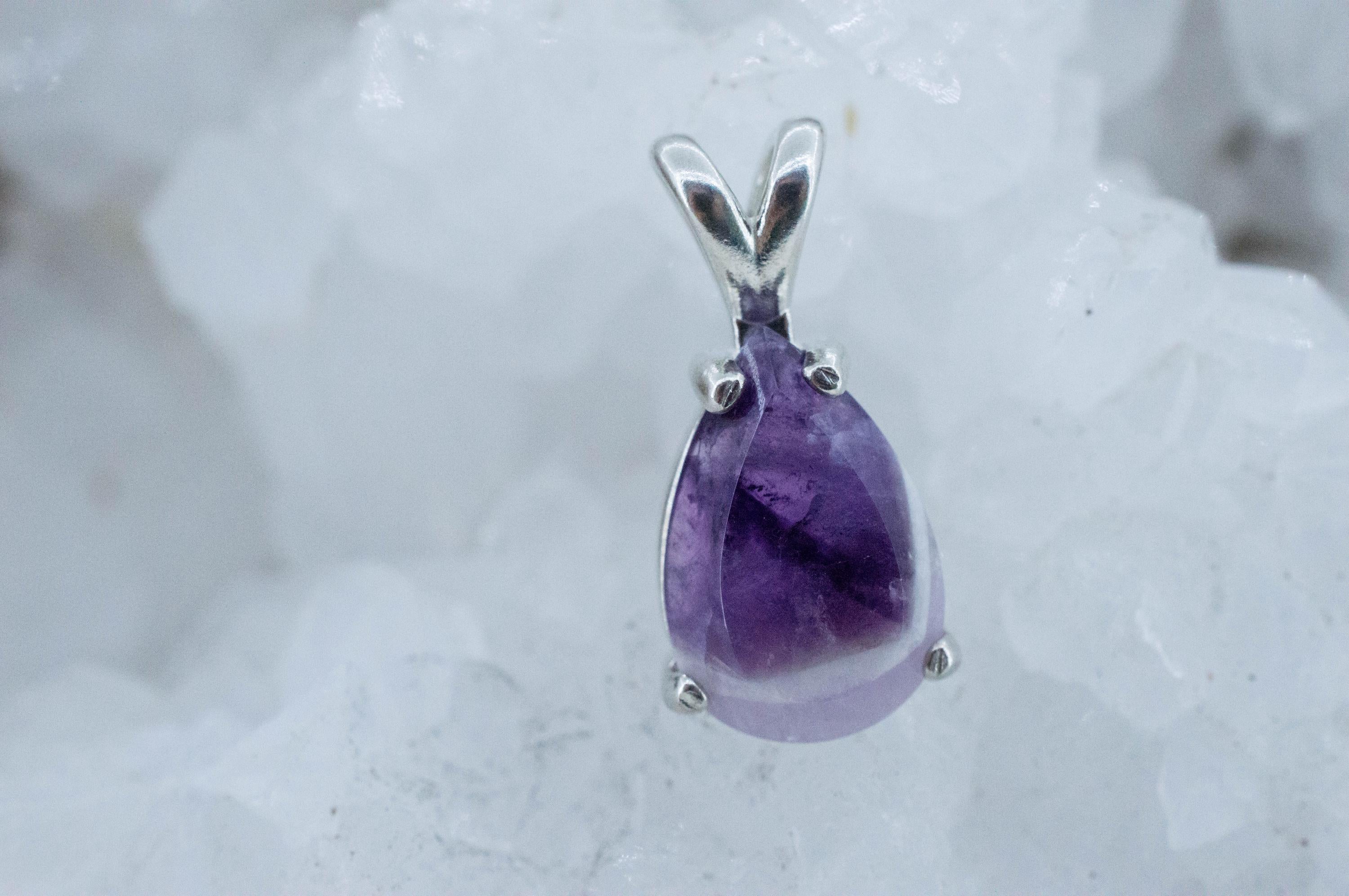 Chevron Amethyst Pendant, Natural Untreated Brazil Amethyst; 3.820cts