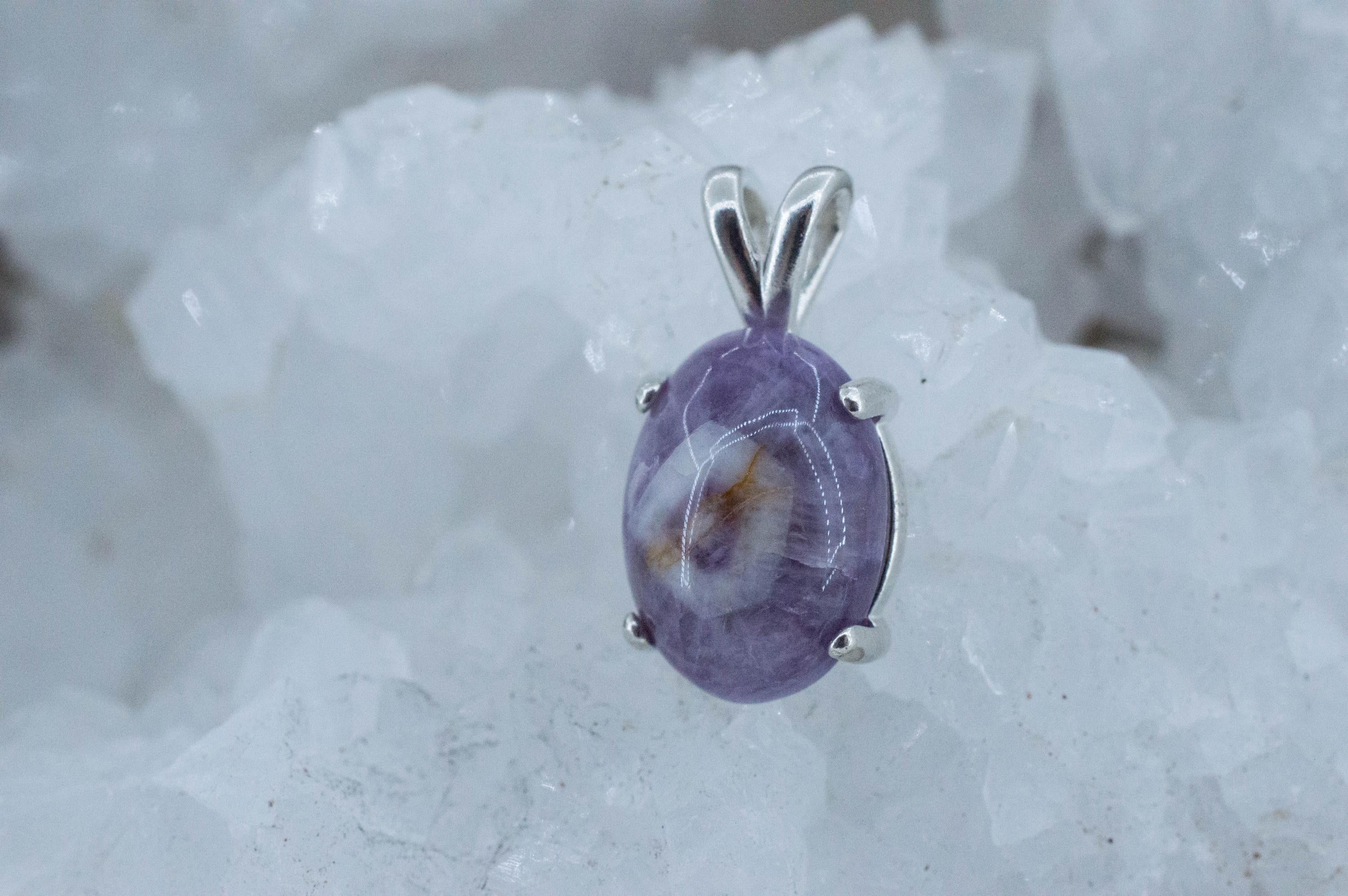 Chevron Amethyst Pendant, Natural Untreated Brazil Amethyst; 6.635cts