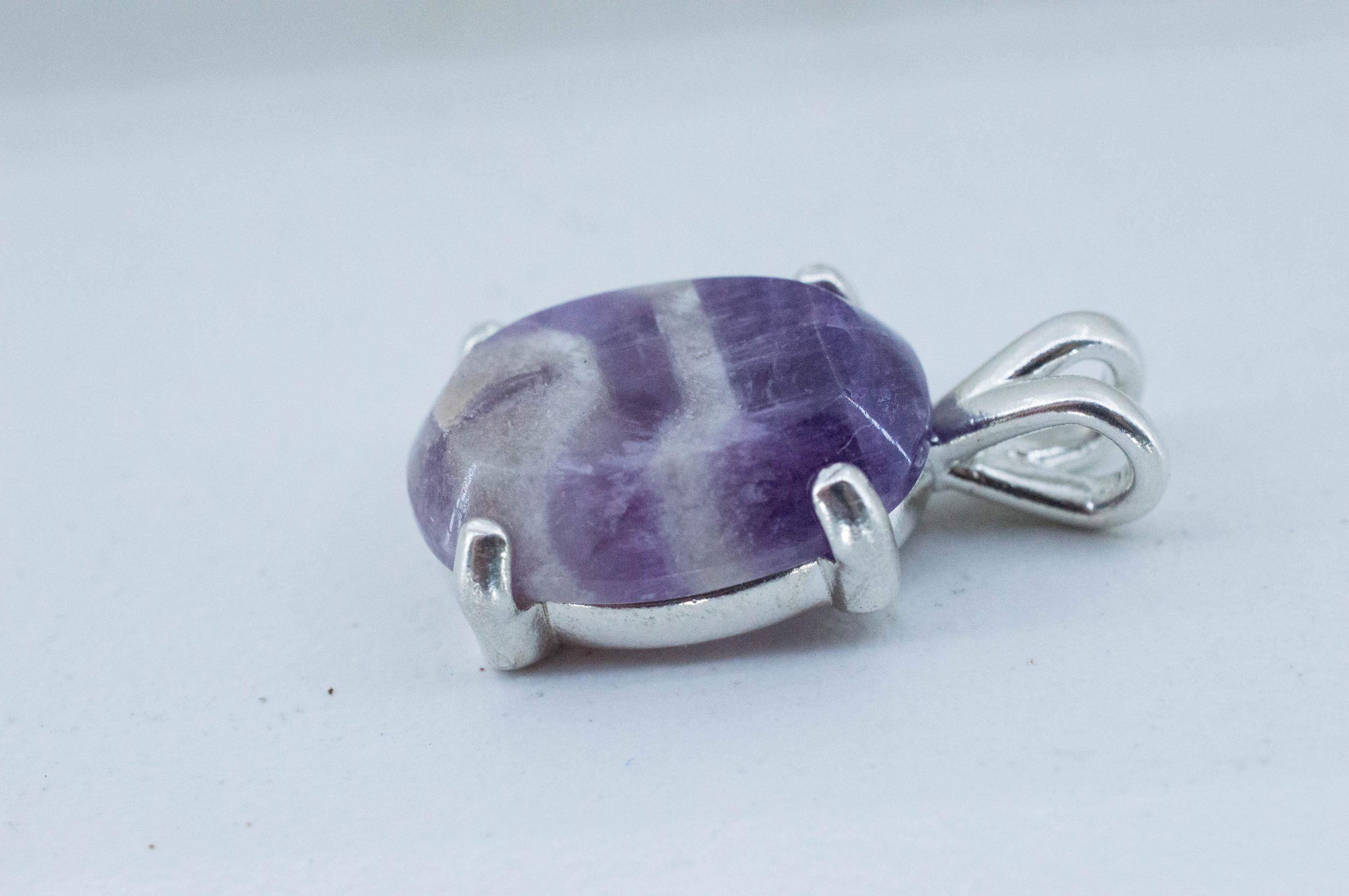 Chevron Amethyst Pendant, Natural Untreated Brazil Amethyst; 7.230cts