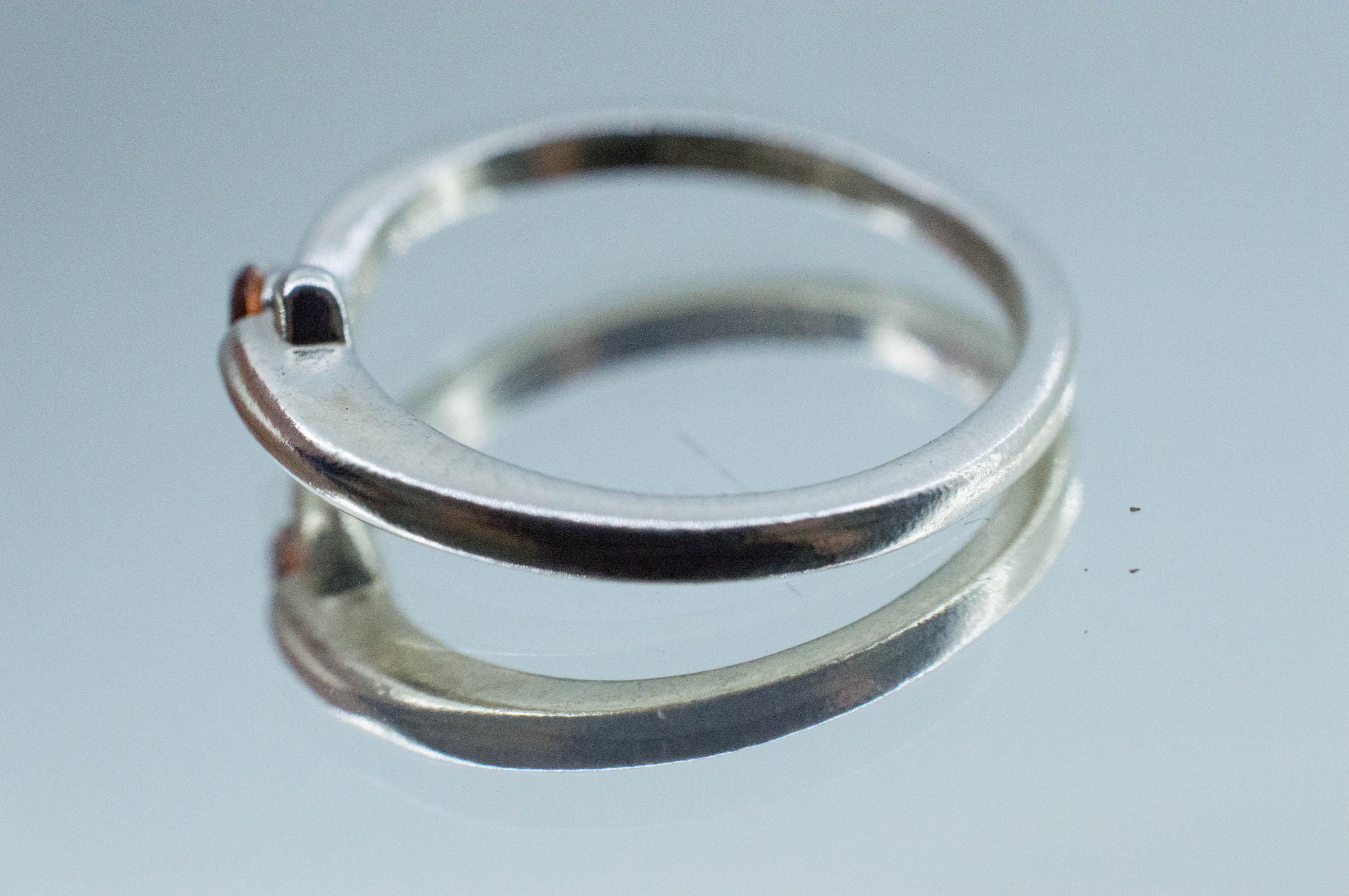 Spessartite Garnet Ring; Natural Untreated Tanzania Lindi Garnet; 0.130cts