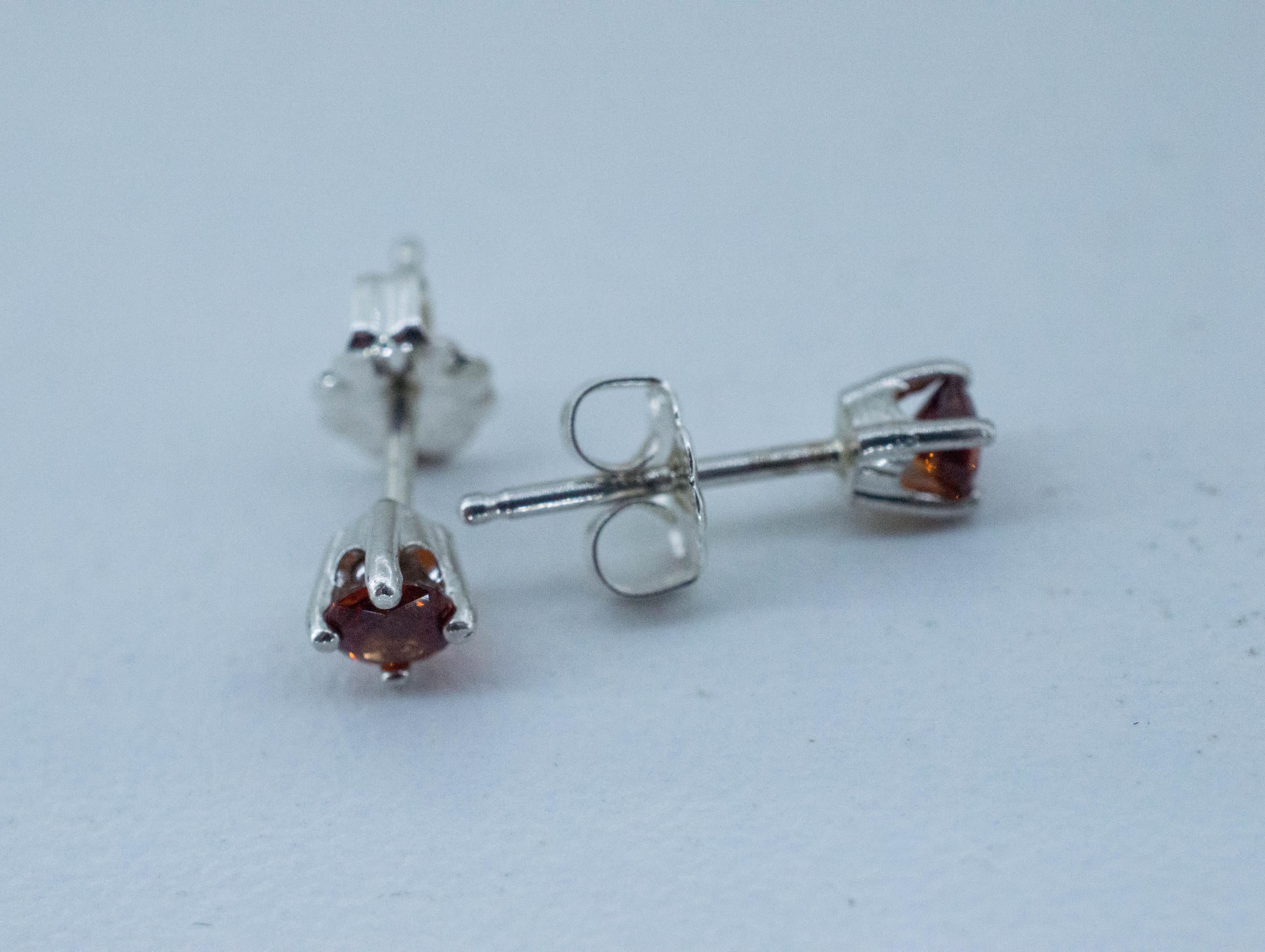 Spessartite Garnet Earrings; Natural Untreated Tanzania Lindi Garnet; 0.425cts - Mark Oliver Gems