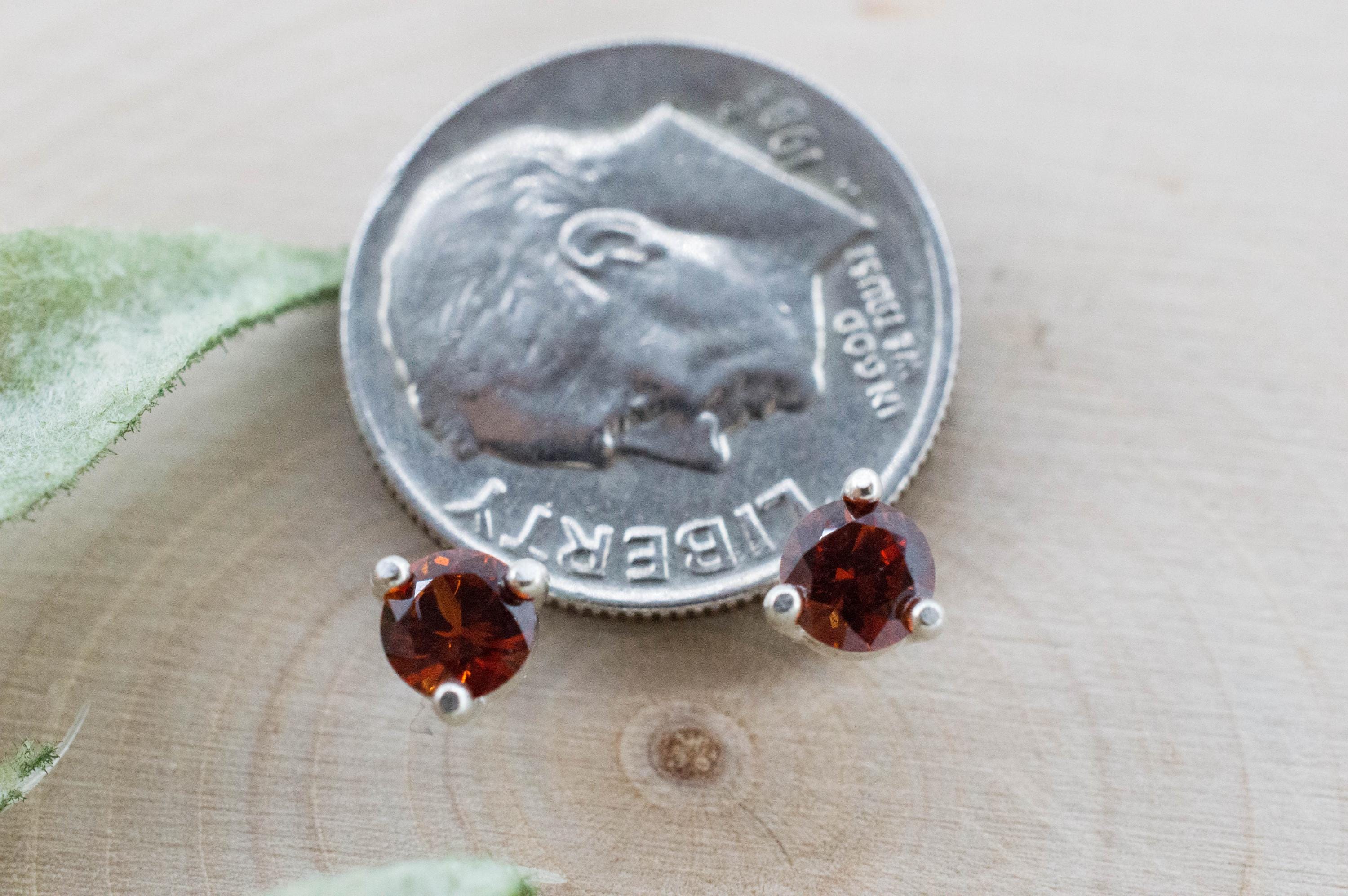 Spessartite Garnet Earrings; Natural Untreated Tanzania Lindi Garnet; 0.660cts - Mark Oliver Gems