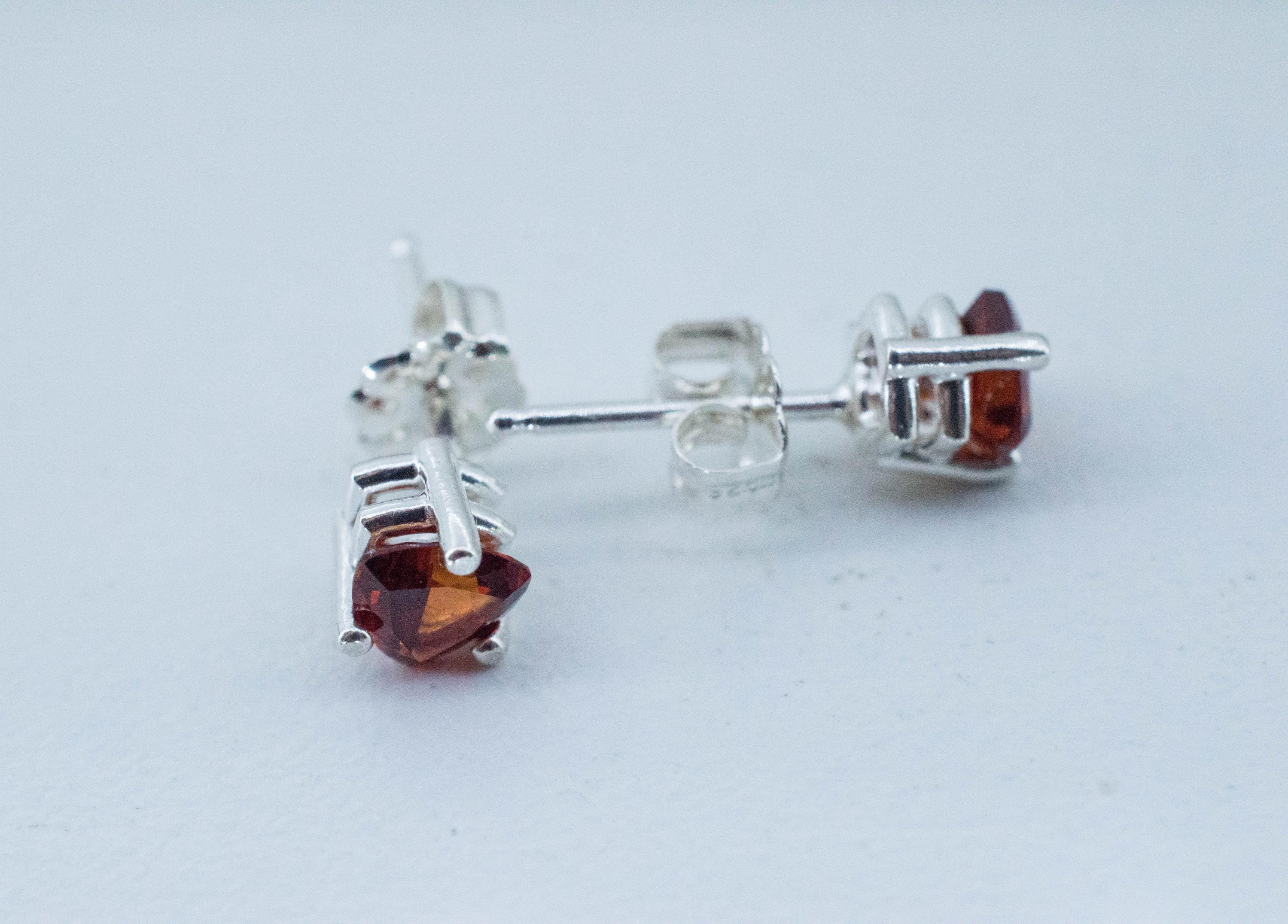 Spessartite Garnet Earrings; Natural Untreated Tanzania Lindi Garnet; 1.125cts - Mark Oliver Gems
