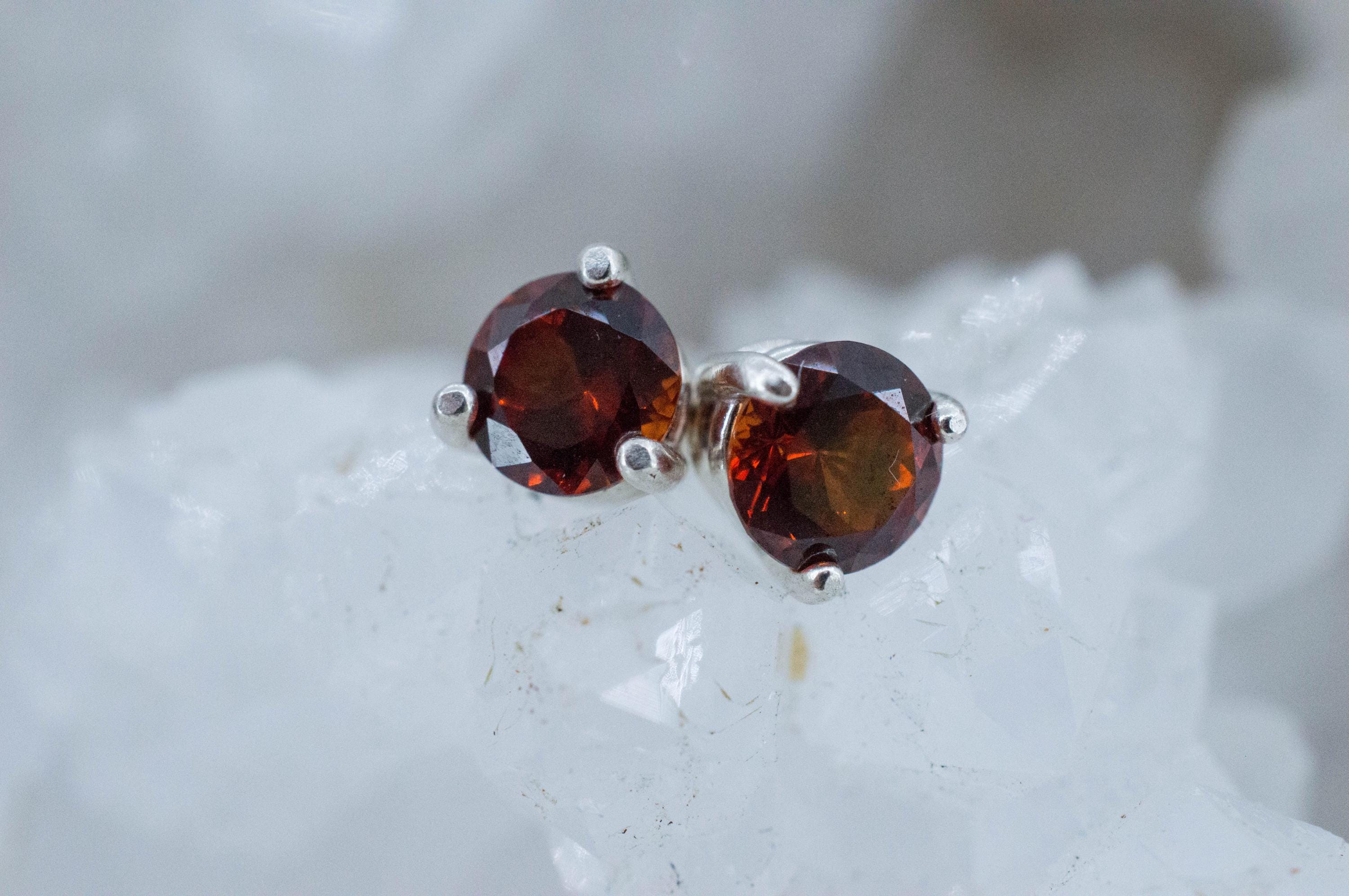 Spessartite Garnet Earrings; Natural Untreated Tanzania Lindi Garnet; 1.410cts