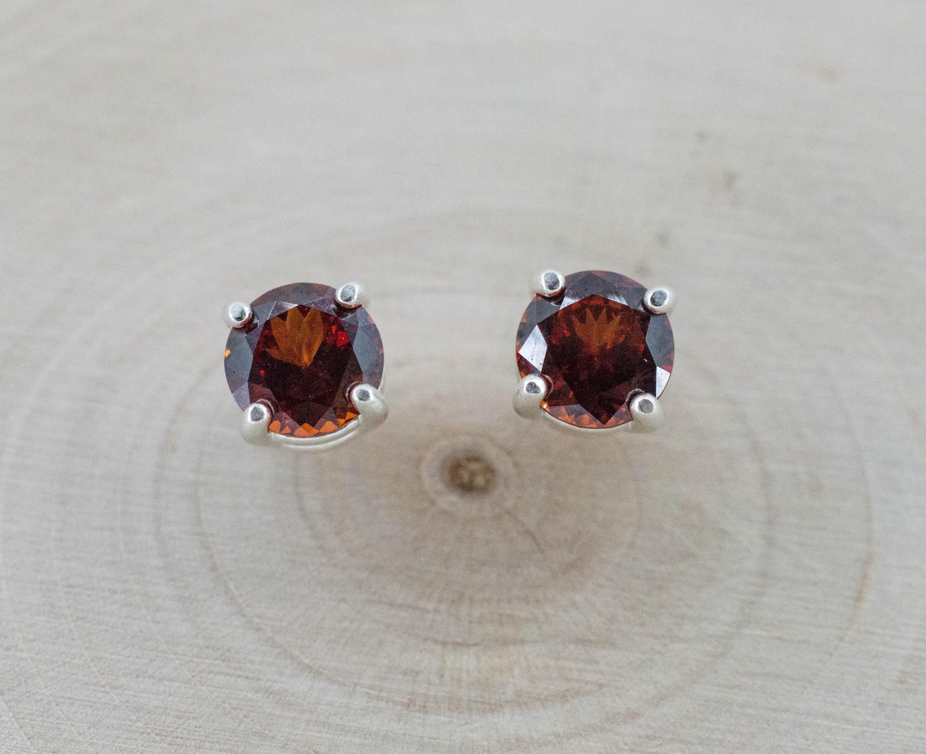 Spessartite Garnet Earrings; Natural Untreated Tanzania Lindi Garnet; 1.975cts - Mark Oliver Gems
