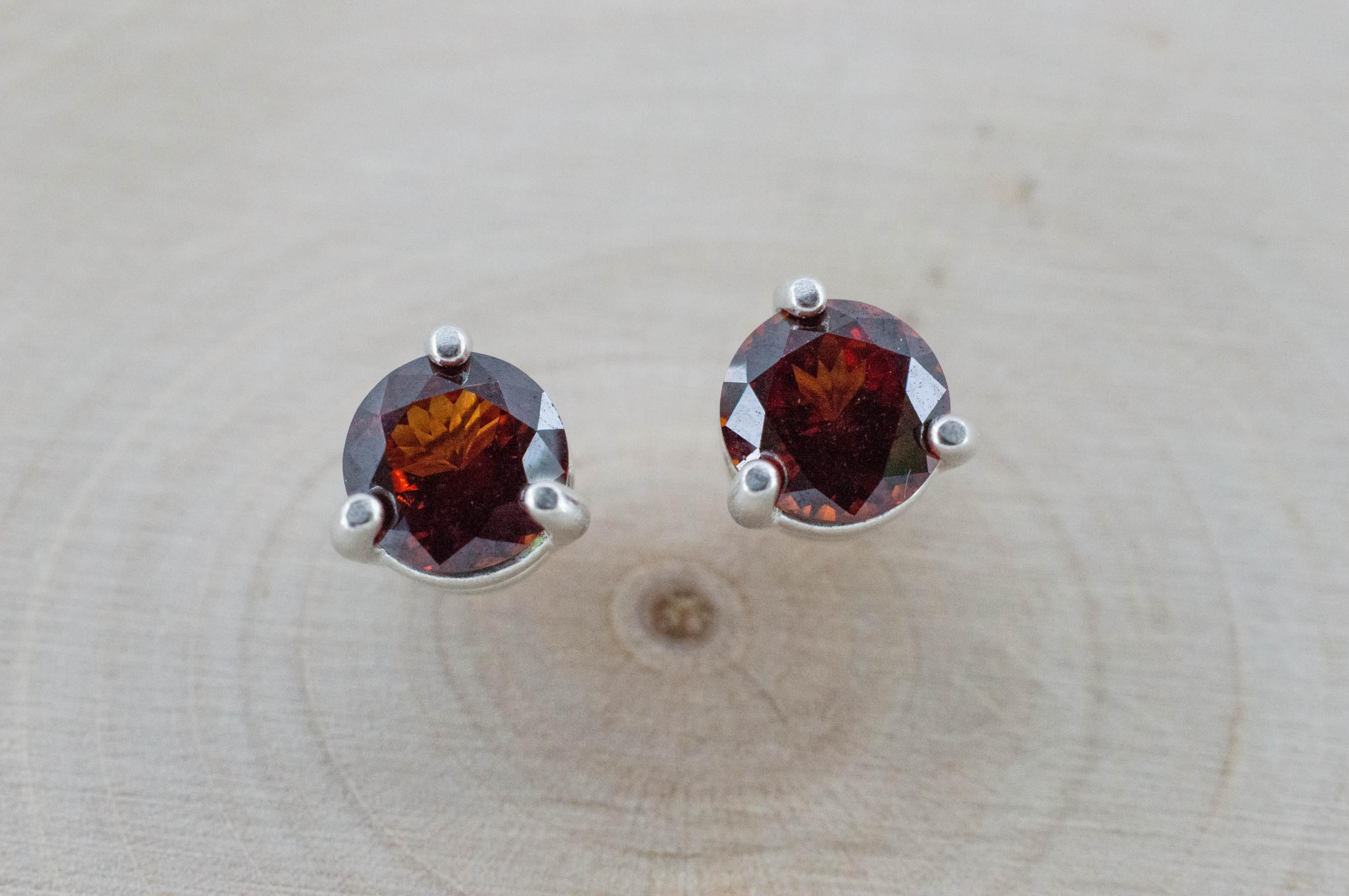 Spessartite Garnet Earrings; Natural Untreated Tanzania Lindi Garnet; 2.010cts - Mark Oliver Gems
