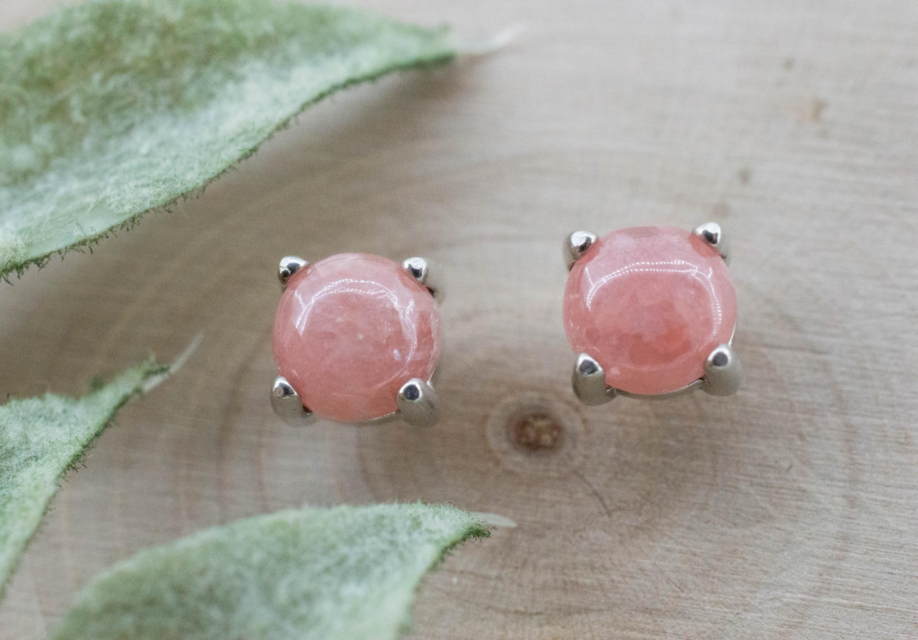 Rhodochrosite Earrings; Natural Untreated Argentina Rhodochrosite; 2.320cts