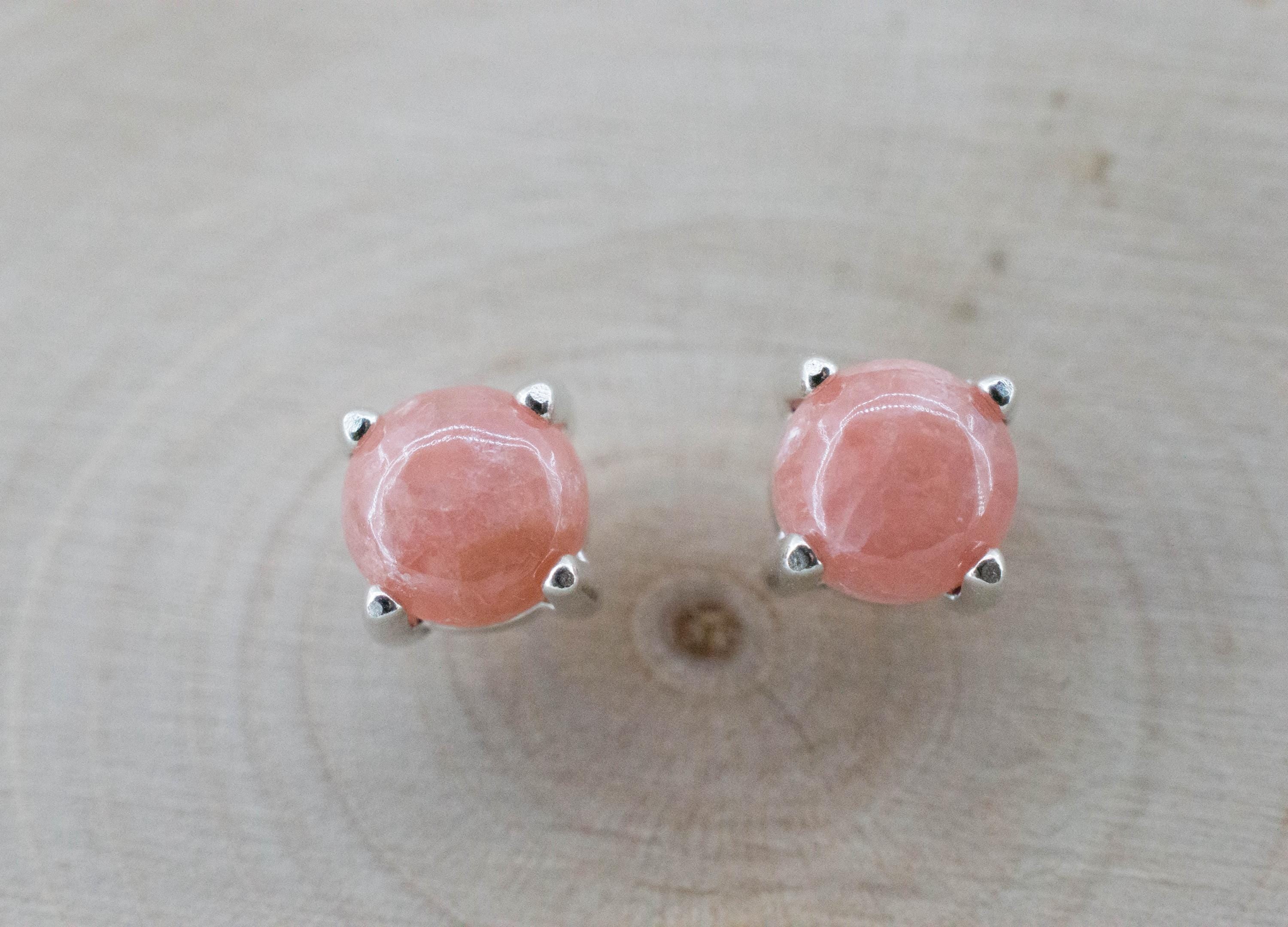 Rhodochrosite Earrings; Natural Untreated Argentina Rhodochrosite; 2.420cts - Mark Oliver Gems