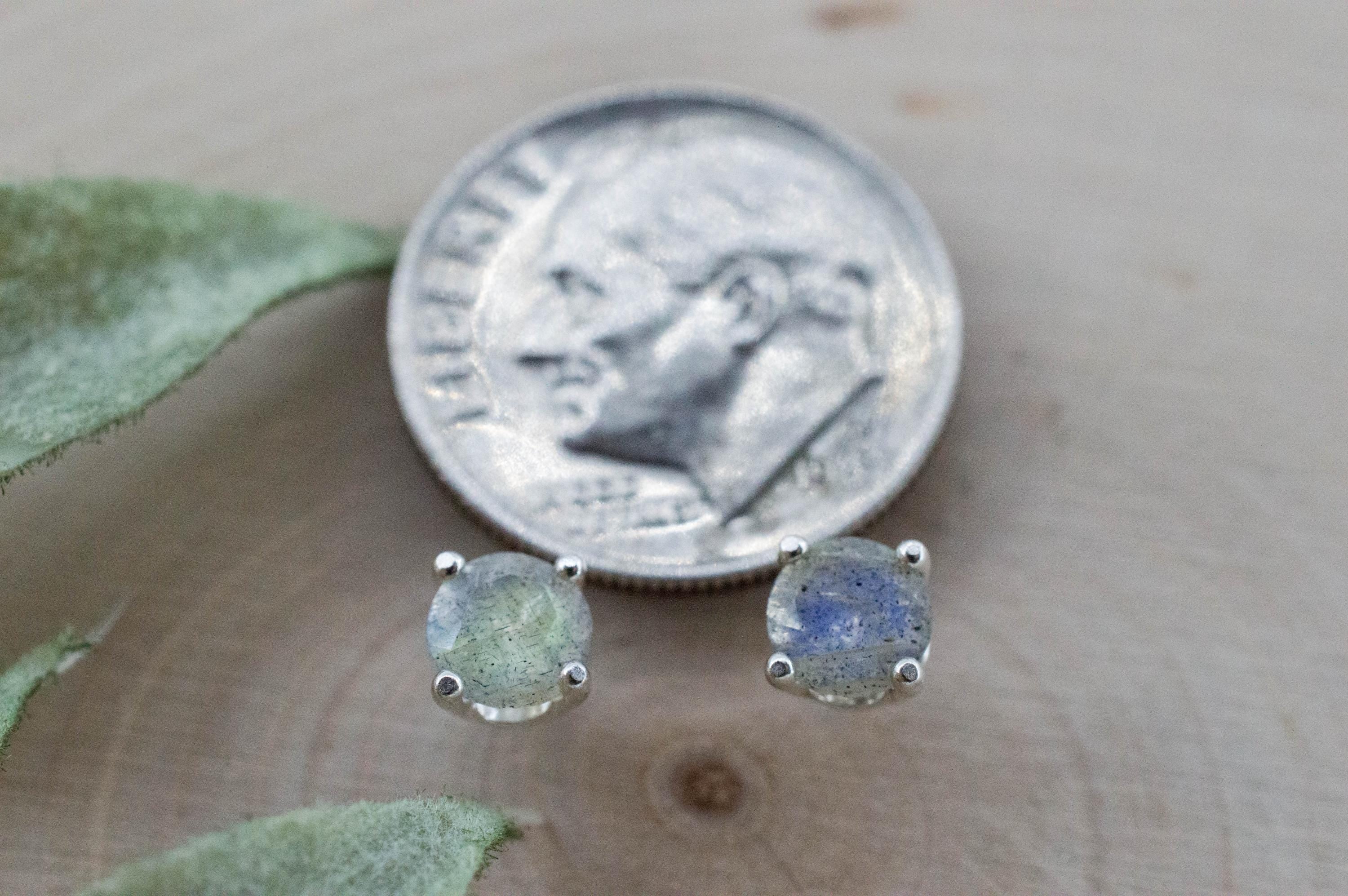 Labradorite Earrings; Natural Untreated Madagascar Labradorite; 0.760cts - Mark Oliver Gems