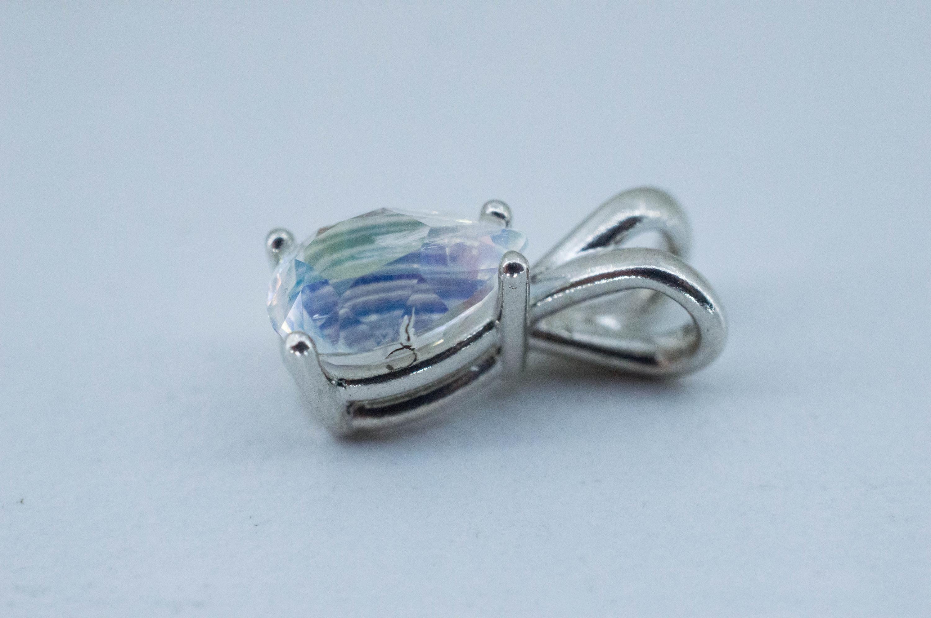 Rainbow Moonstone Pendant, Natural Untreated Madagascar Moonstone; 1.500cts