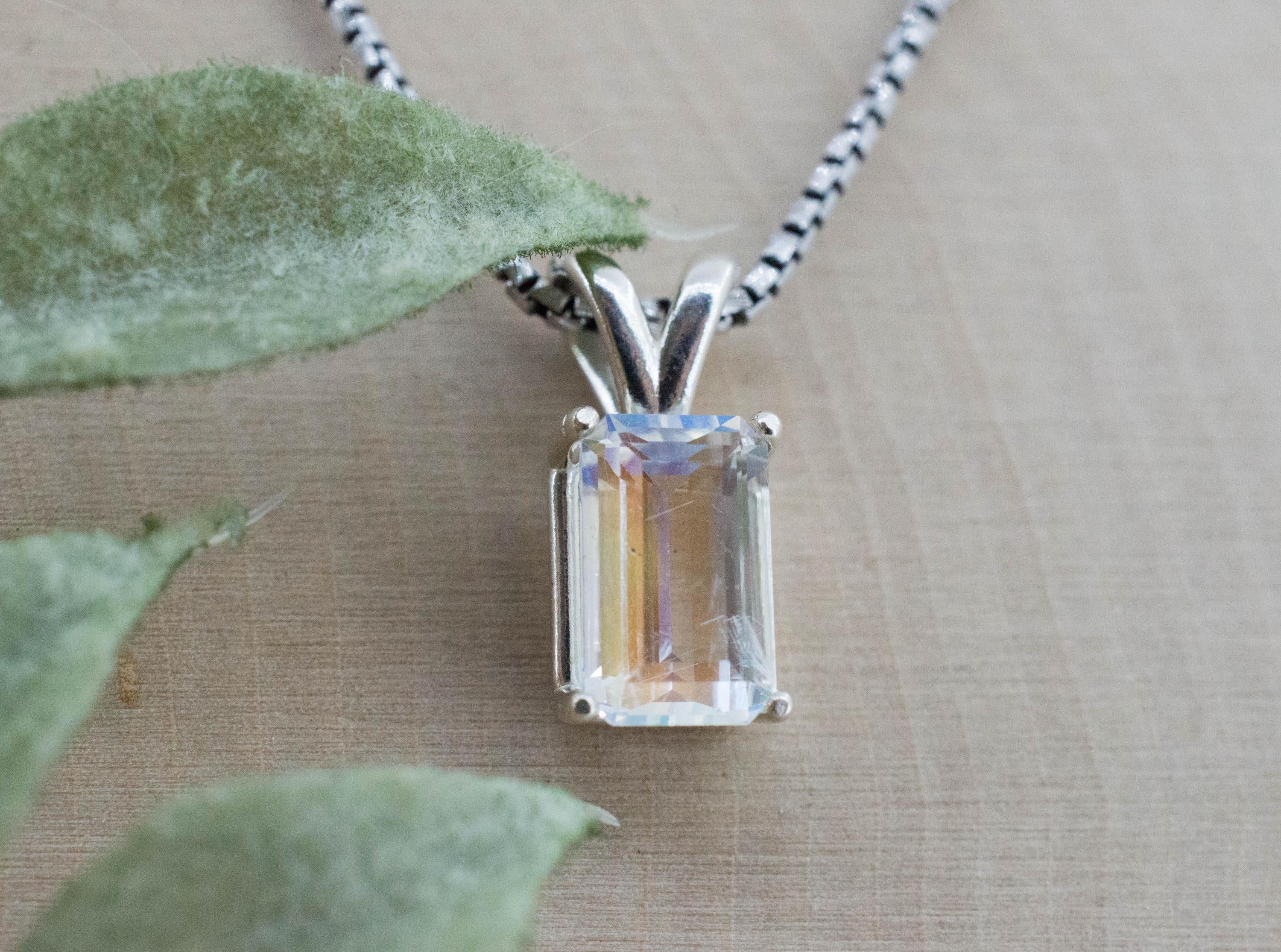 Rainbow Moonstone Pendant, Natural Untreated Madagascar Moonstone; 1.810cts