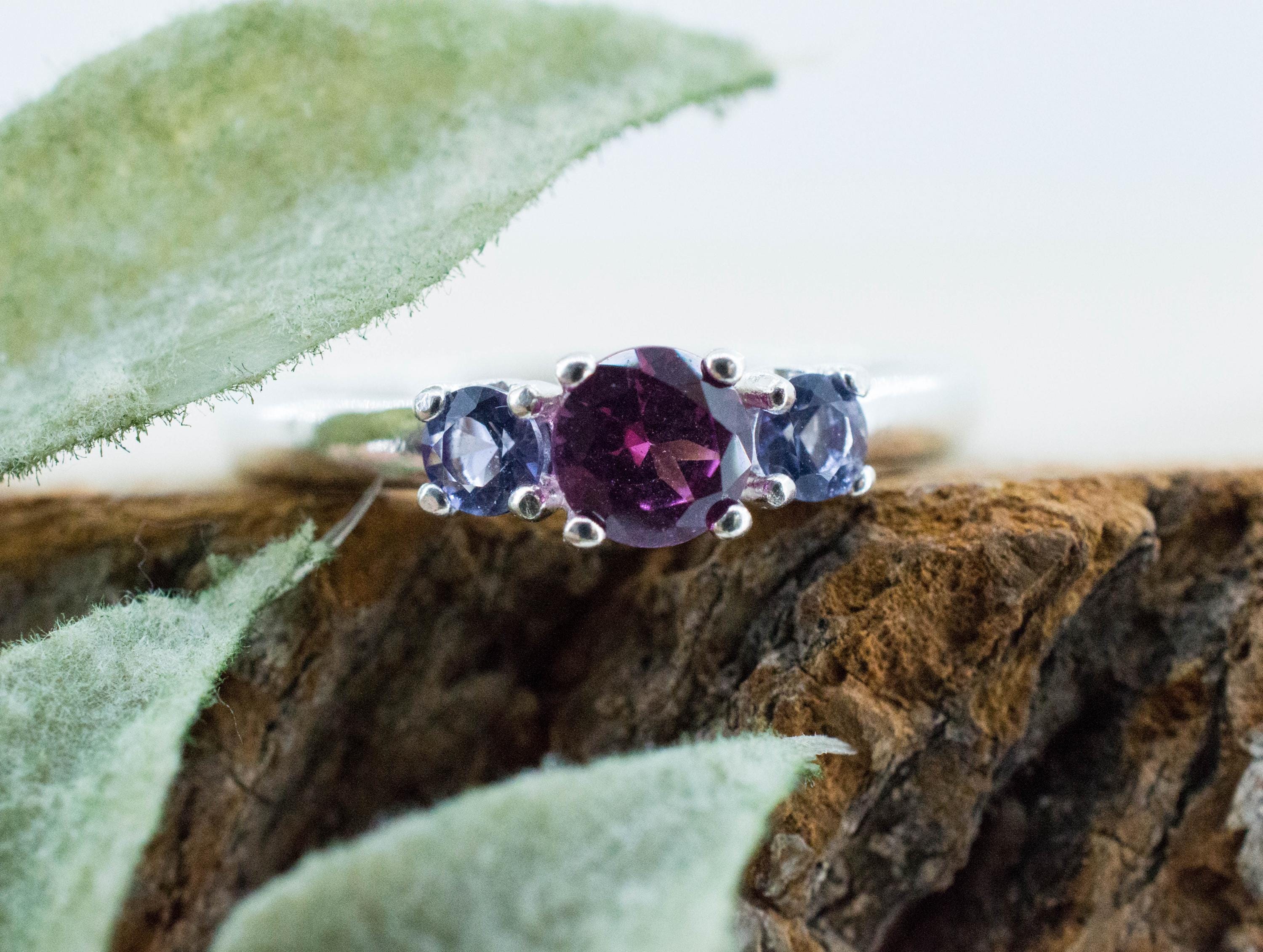 Umbalite Garnet and Iolite Ring; Natural Untreated Tanzanian Garnet and Iolite - Mark Oliver Gems