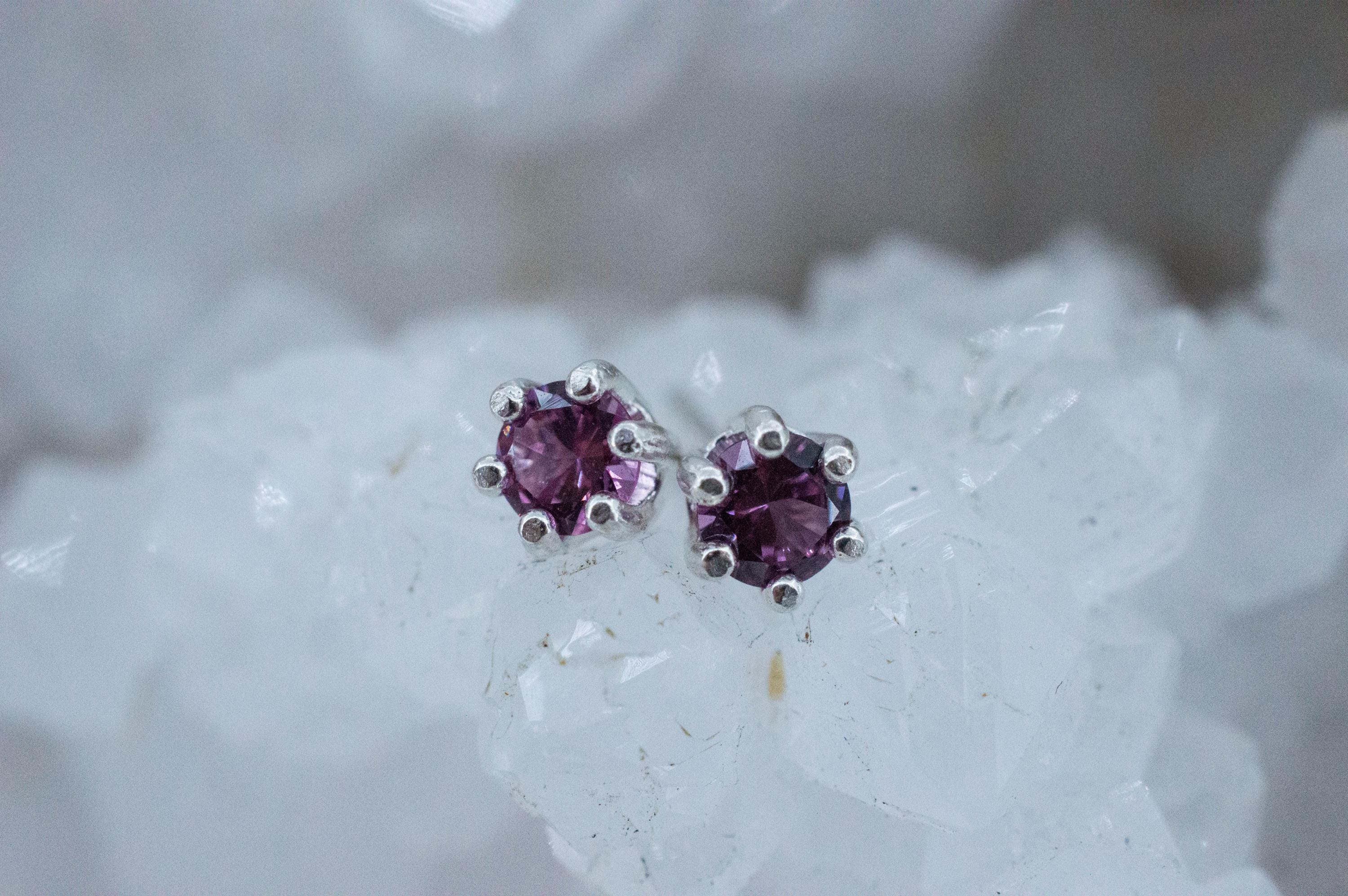 Umbalite Garnet Earrings, Natural Untreated Tanzanian Garnet; 0.500cts