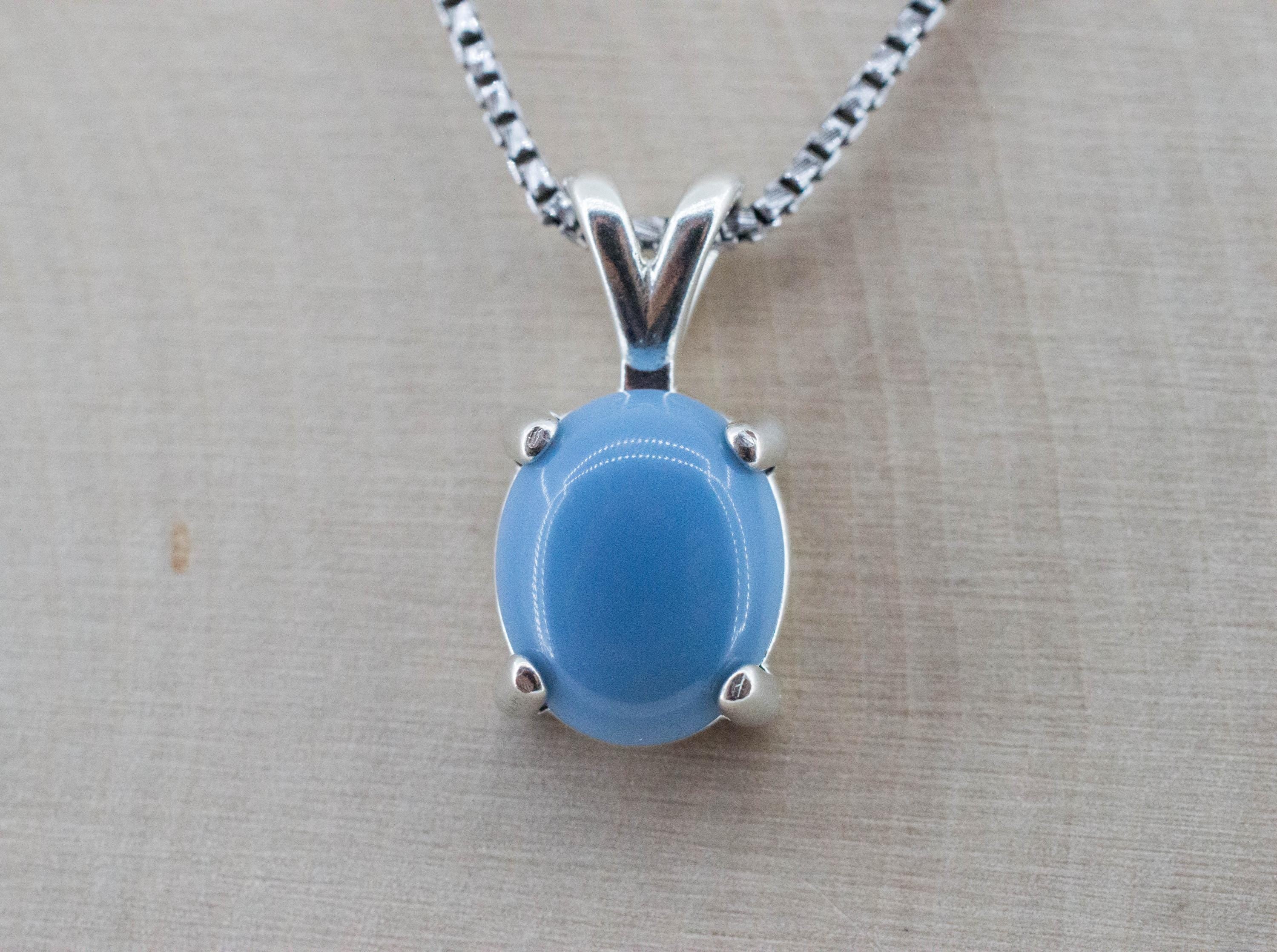 Blue Opal Pendant; Natural Untreated Oregon Owyhee Opal; 3.005cts