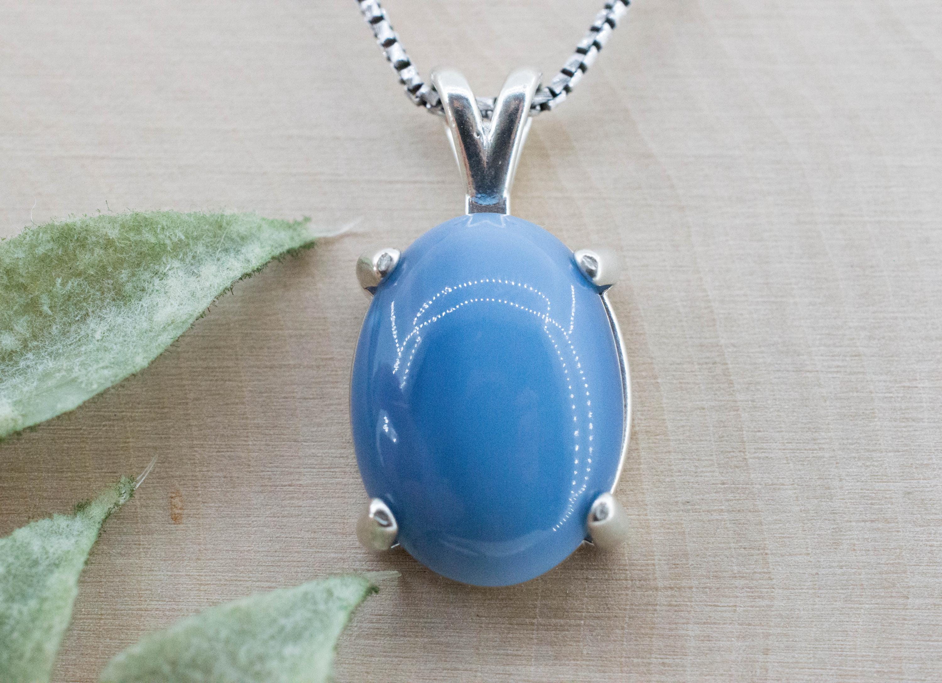 Blue Opal Pendant; Natural Untreated Oregon Owyhee Opal; 10.155cts