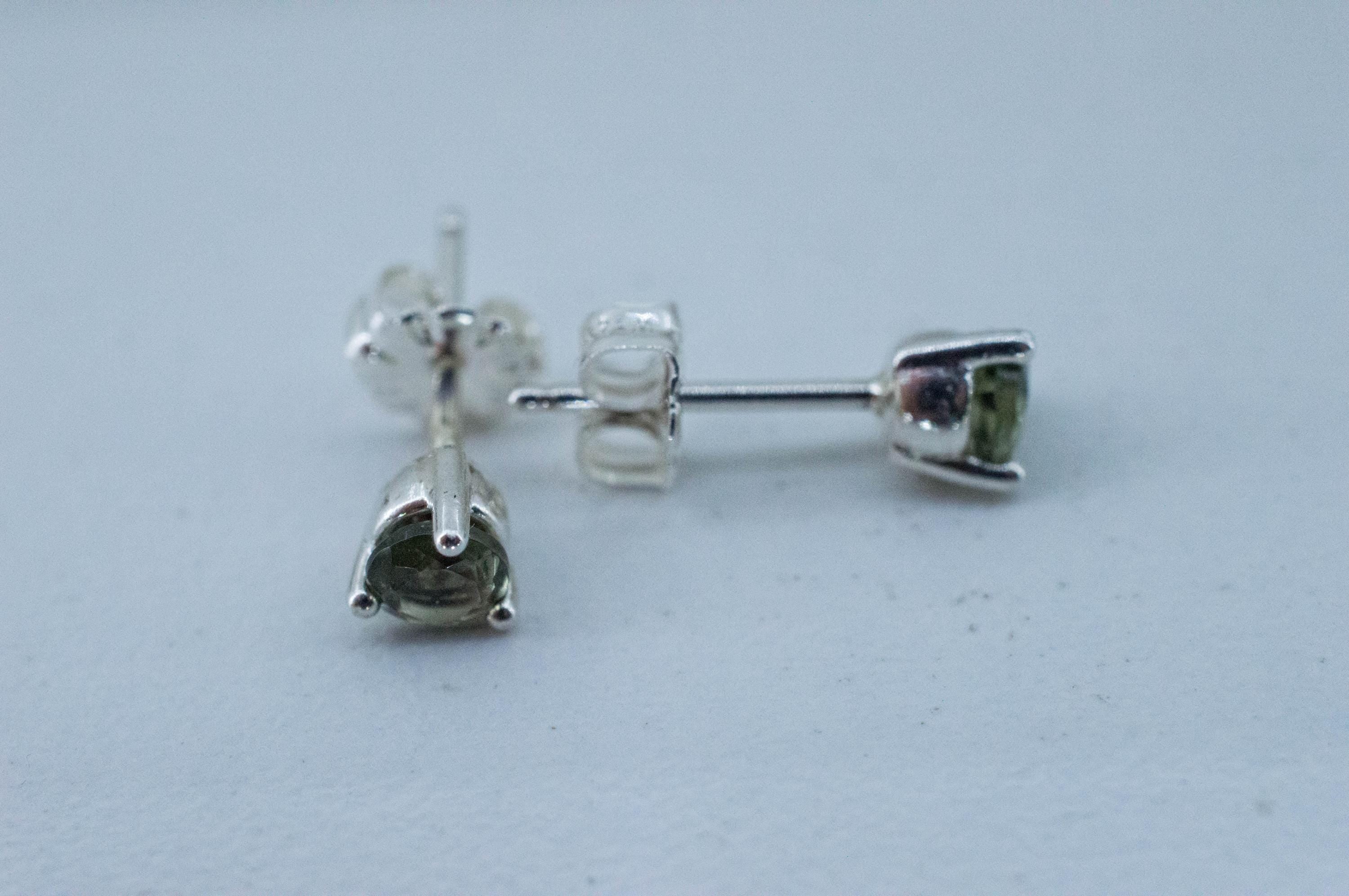 Moldavite Earrings; Natural Untreated Czech Republic Moldavite; 0.395cts